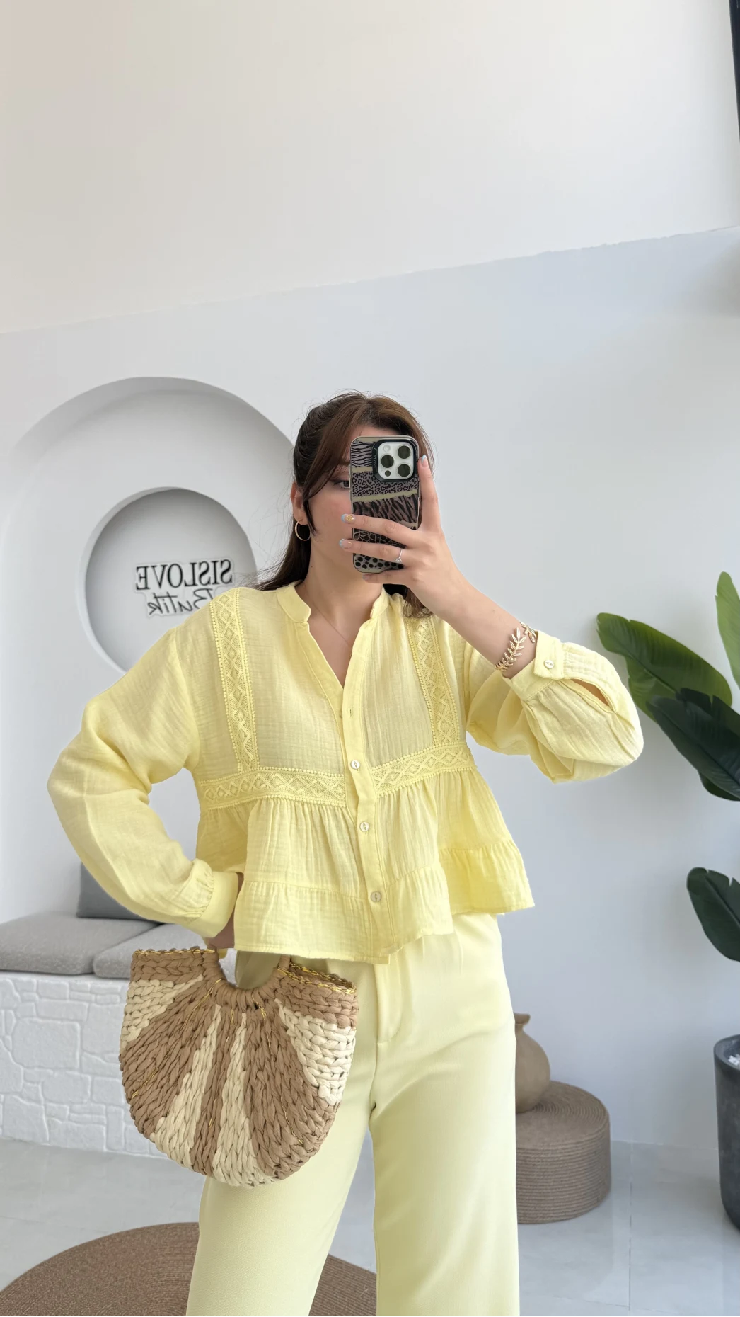 Bloom Sarı Dantel Gömlek - 2052