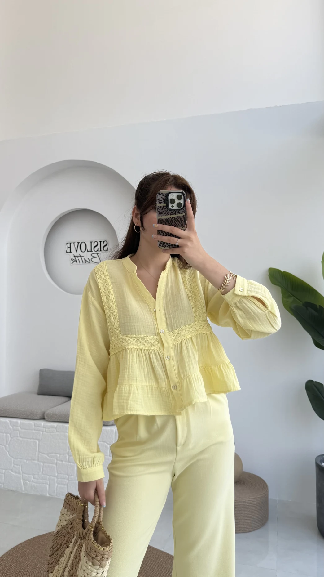 Bloom Sarı Dantel Gömlek - 2052