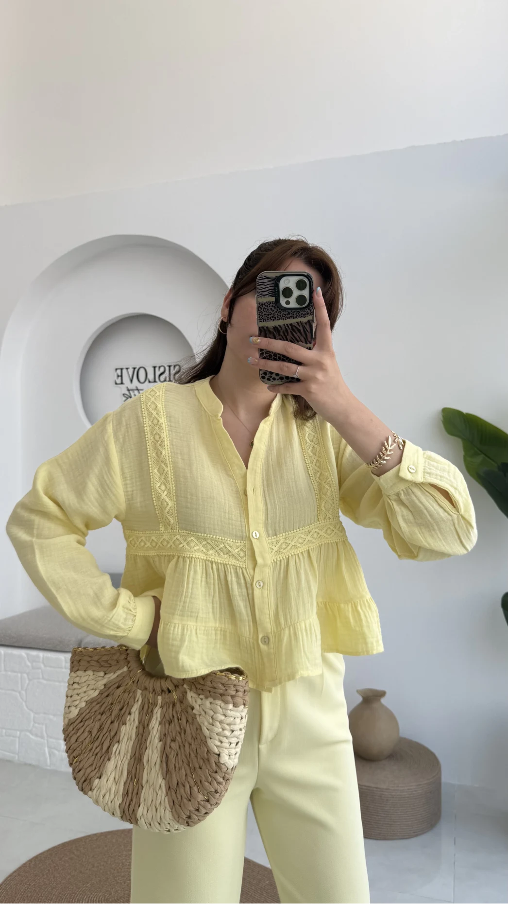 Bloom Sarı Dantel Gömlek - 2052