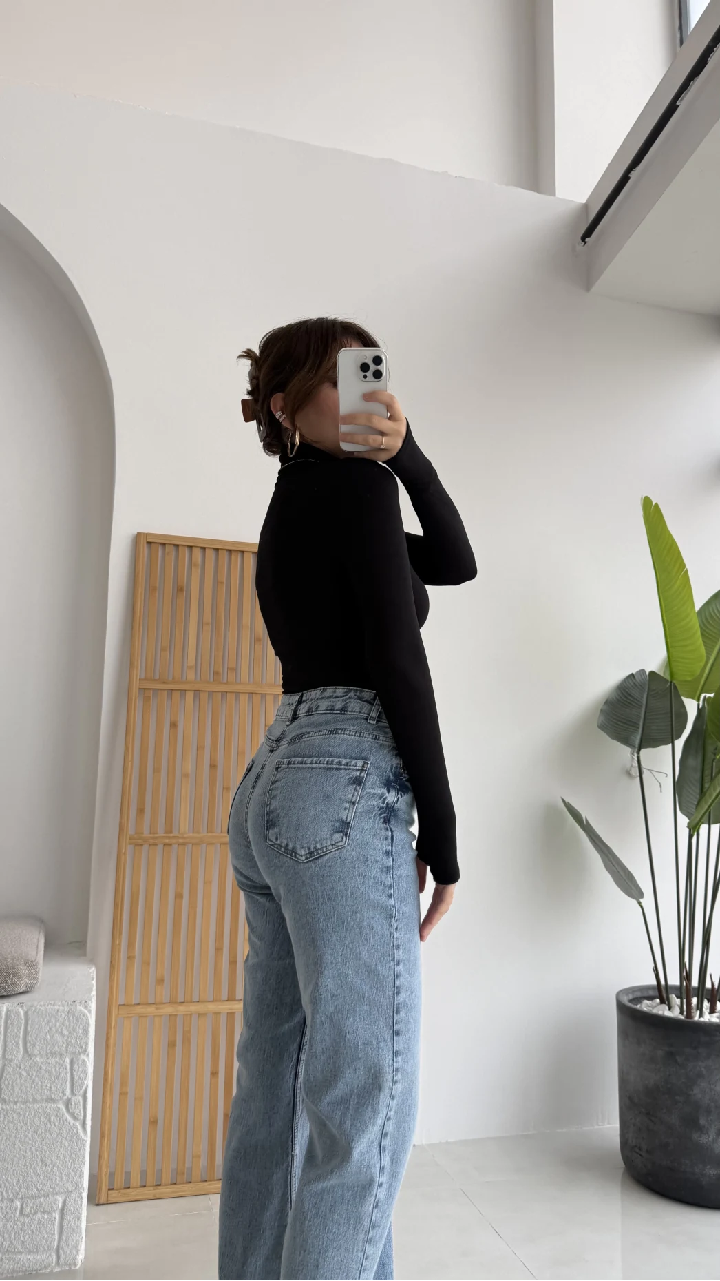 Boğazlı Oys Parmak Geçmeli Siyah