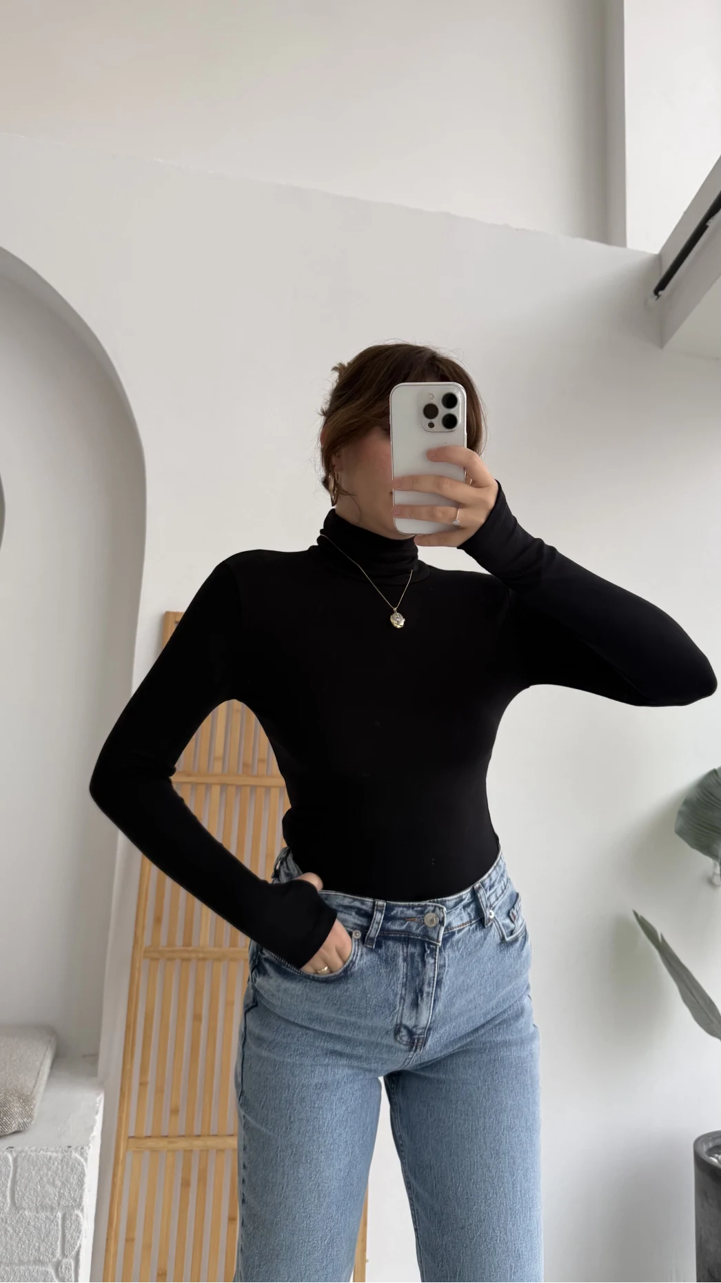 Boğazlı Oys Parmak Geçmeli Siyah