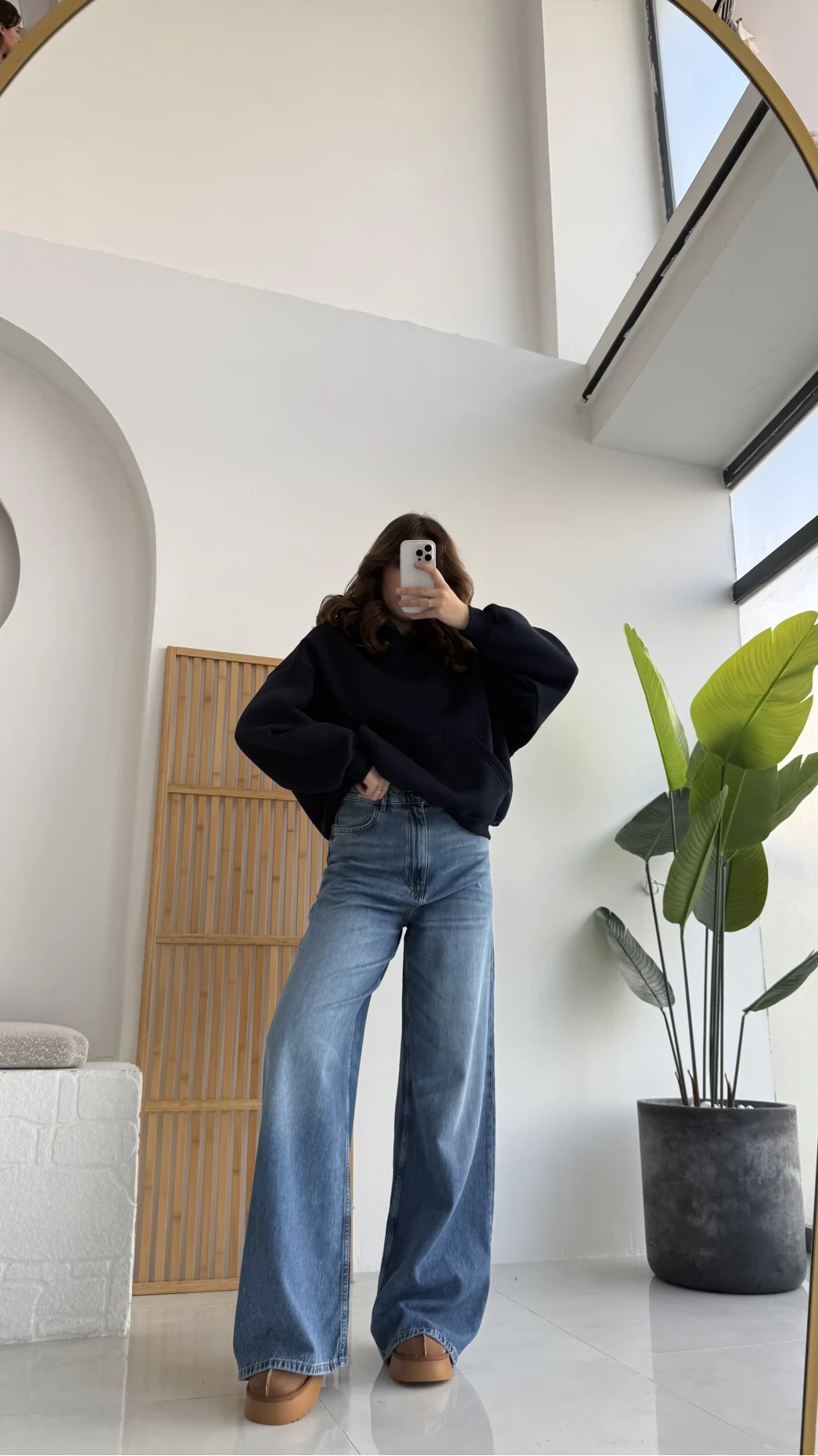 Bol Kesim Mavi Denim Pantolon