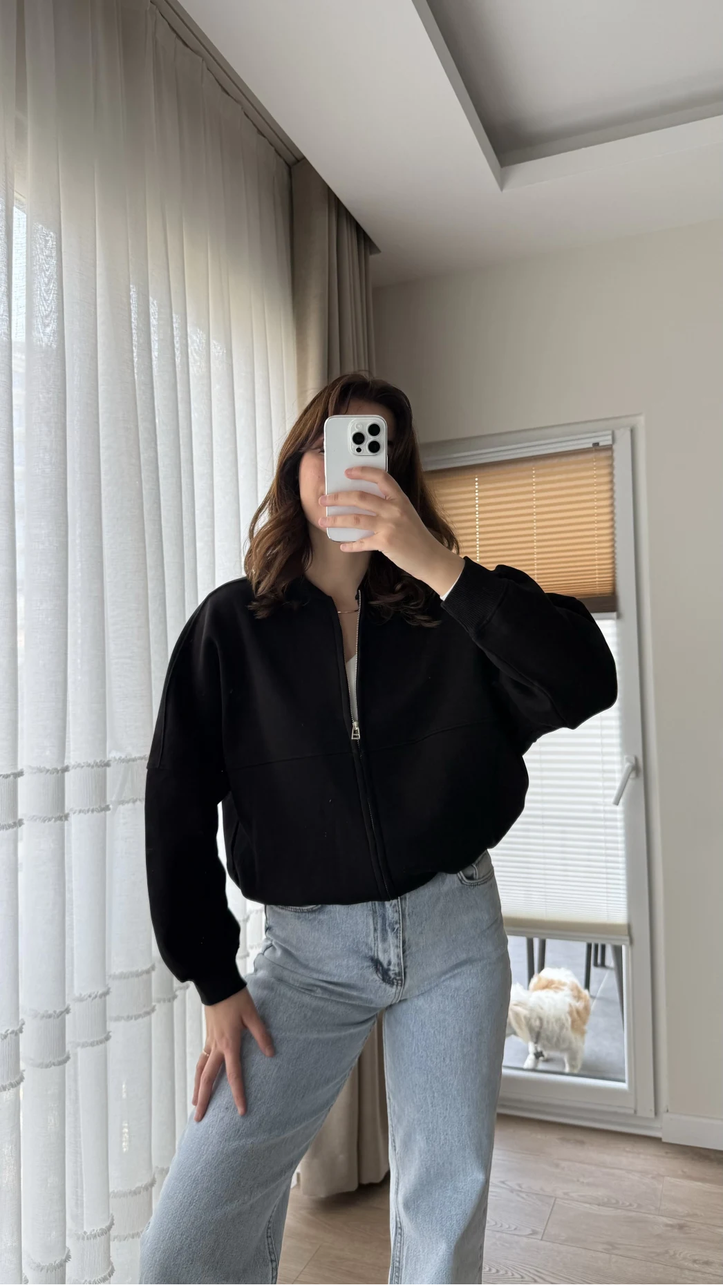 Bomber Şardonlu Hırka Siyah