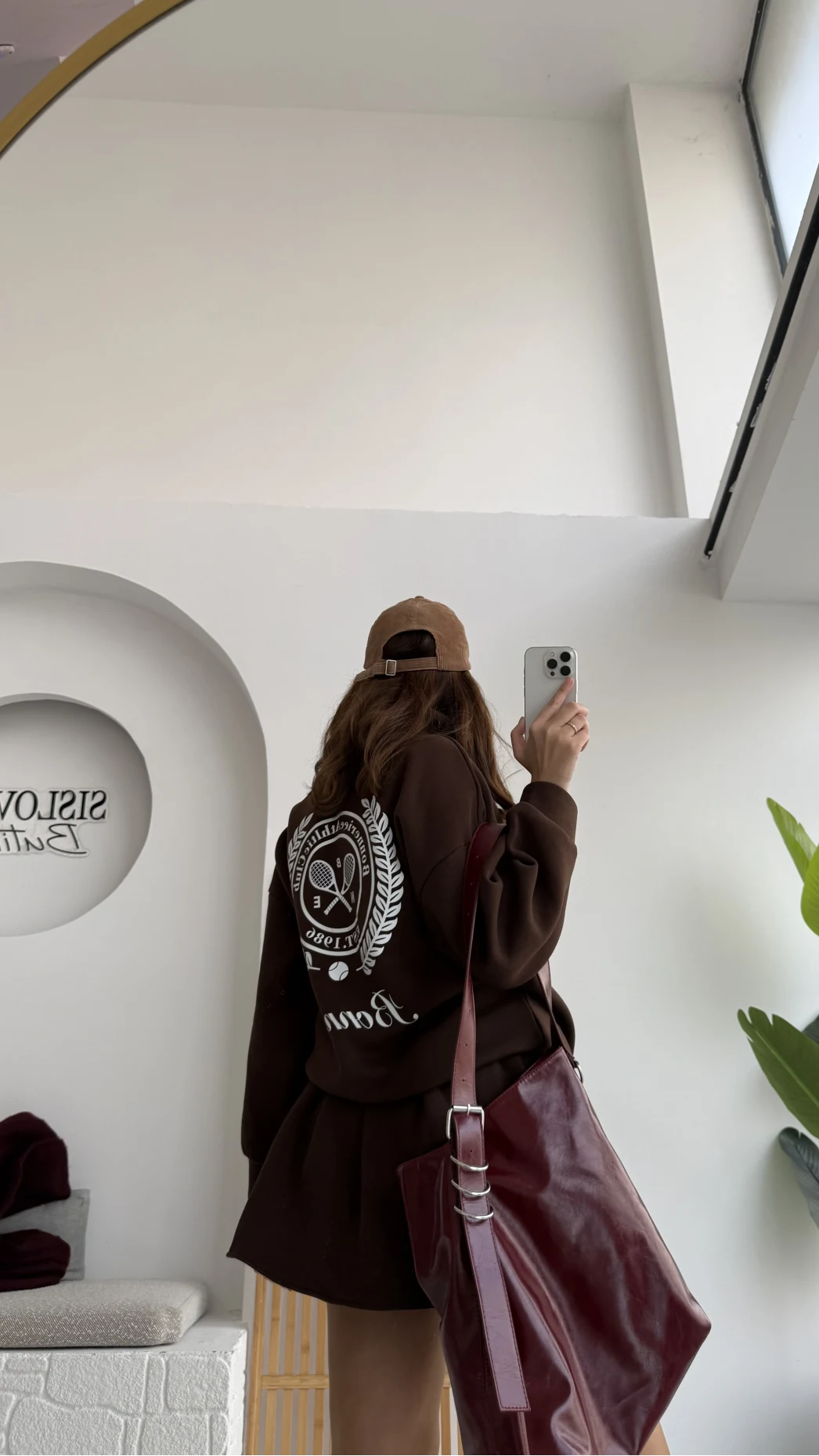 Bonneriee Pileli Mini Etek Sweat Takım - Kahverengi