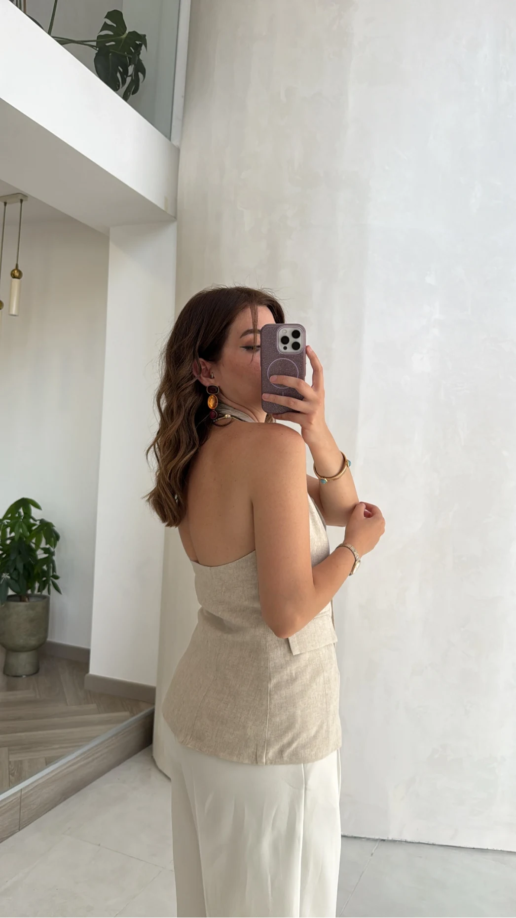 Boyundan Geçmeli Düğmeli Yelek - Taş - Kod: 580407