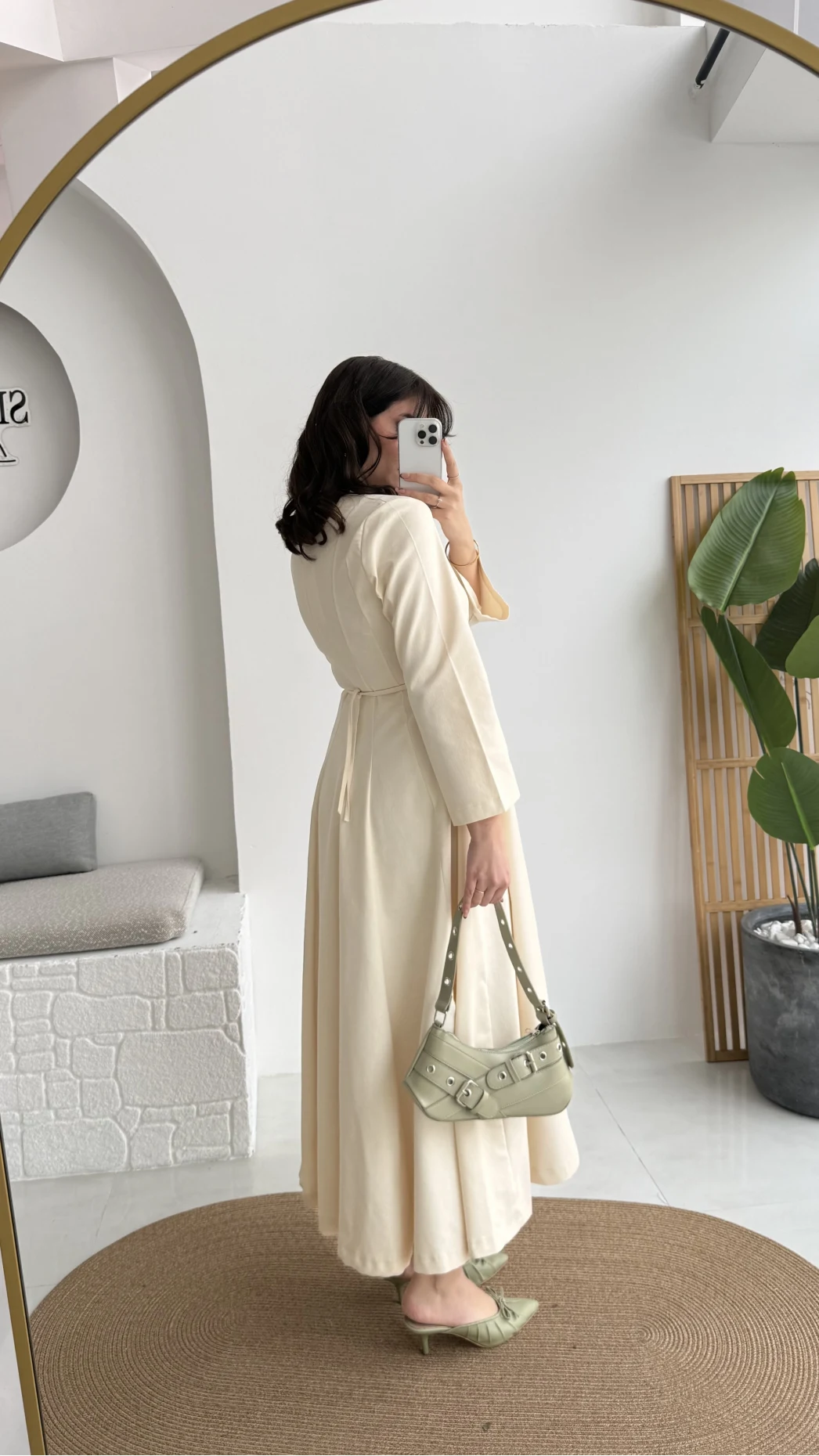 Brandy Kuşaklı Pens Detay Elbise - Ekru - Kod: 265011