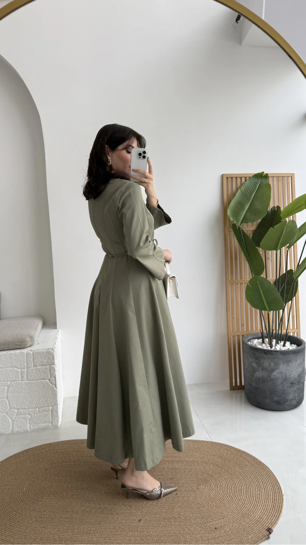 Brandy Kuşaklı Pens Detay Elbise - Mint - Kod: 265011