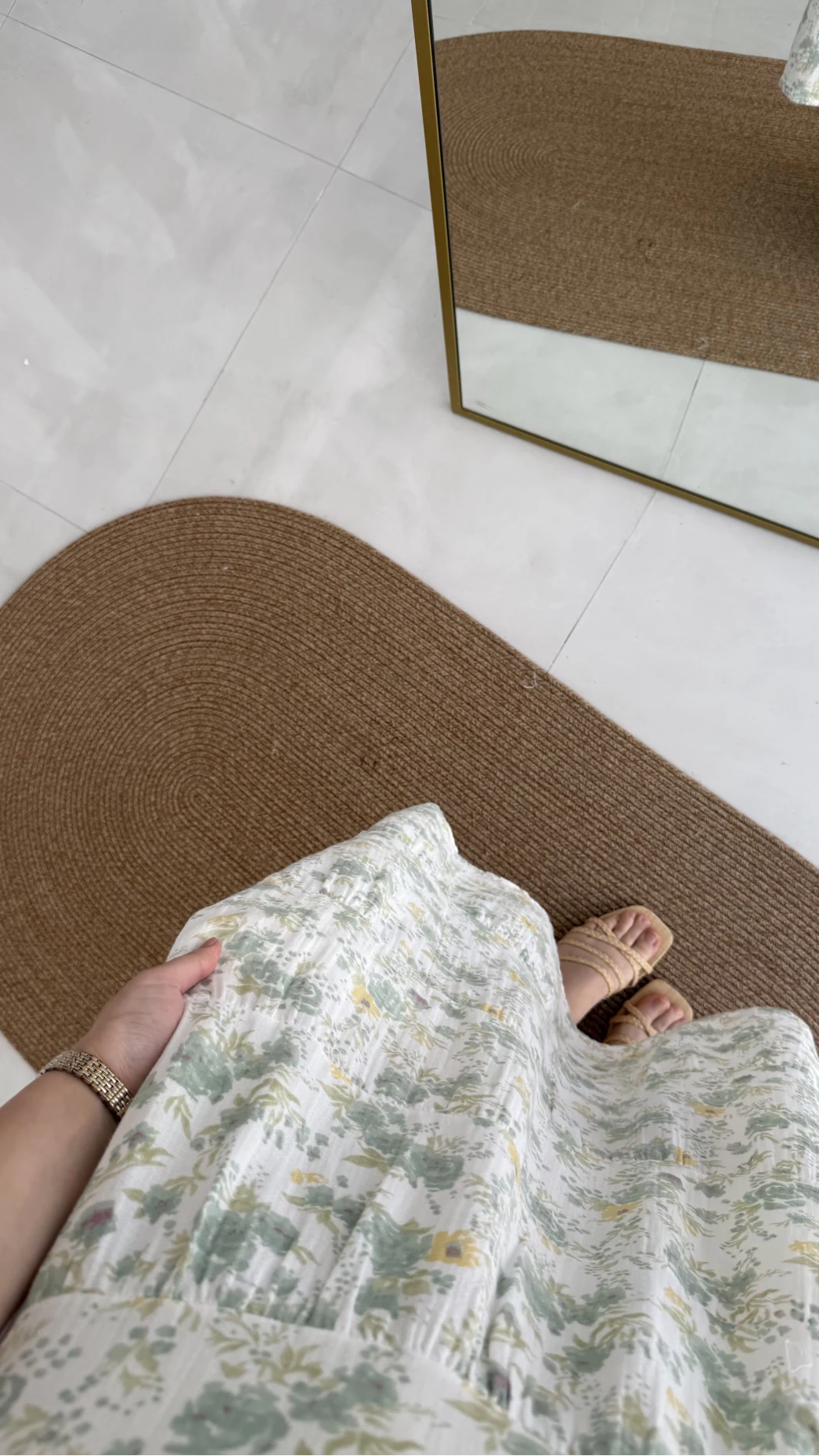 Bratislava Serisi Çiçekli Etek - Yeşil - 5028