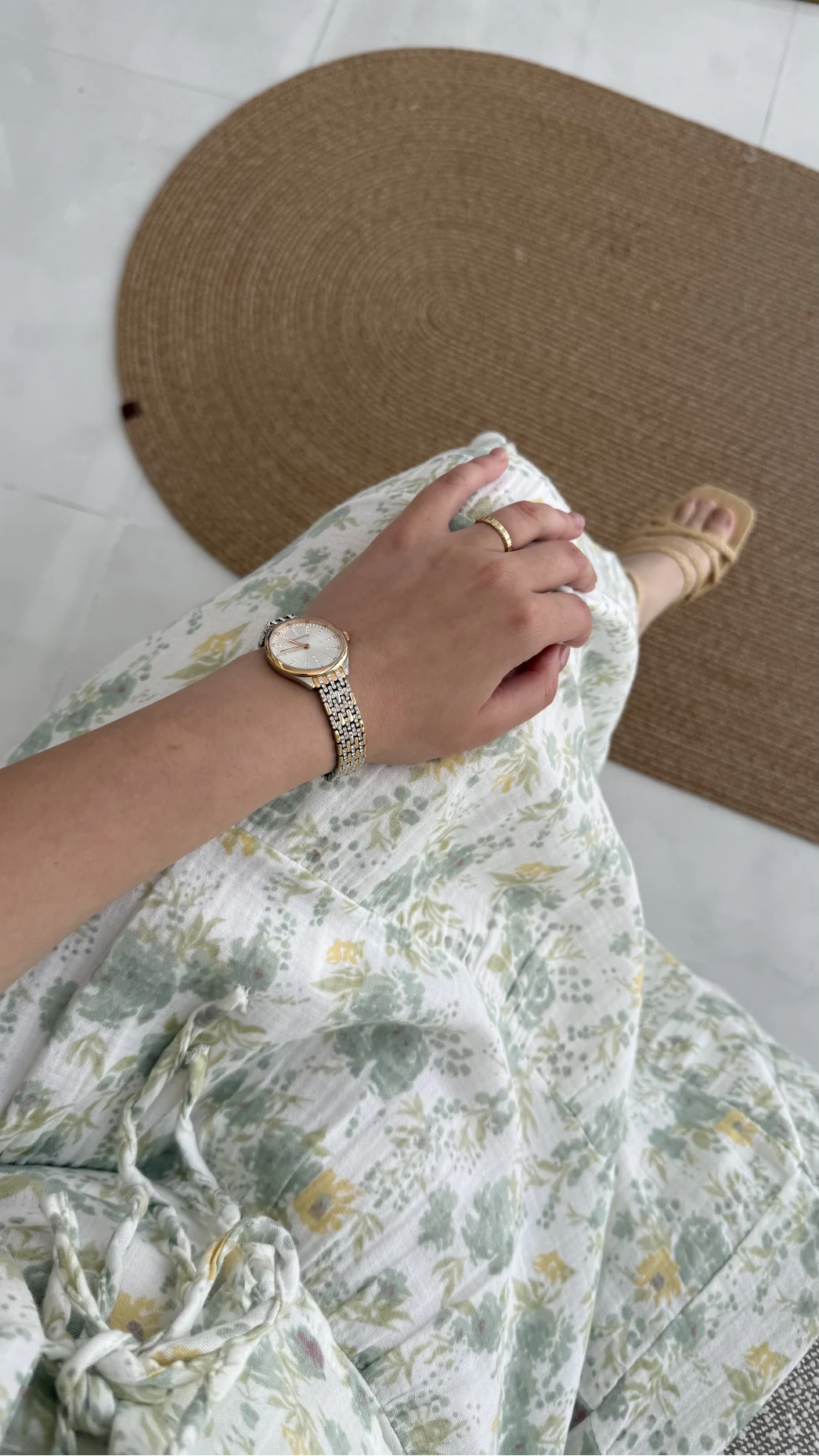 Bratislava Serisi Çiçekli Etek - Yeşil - 5028