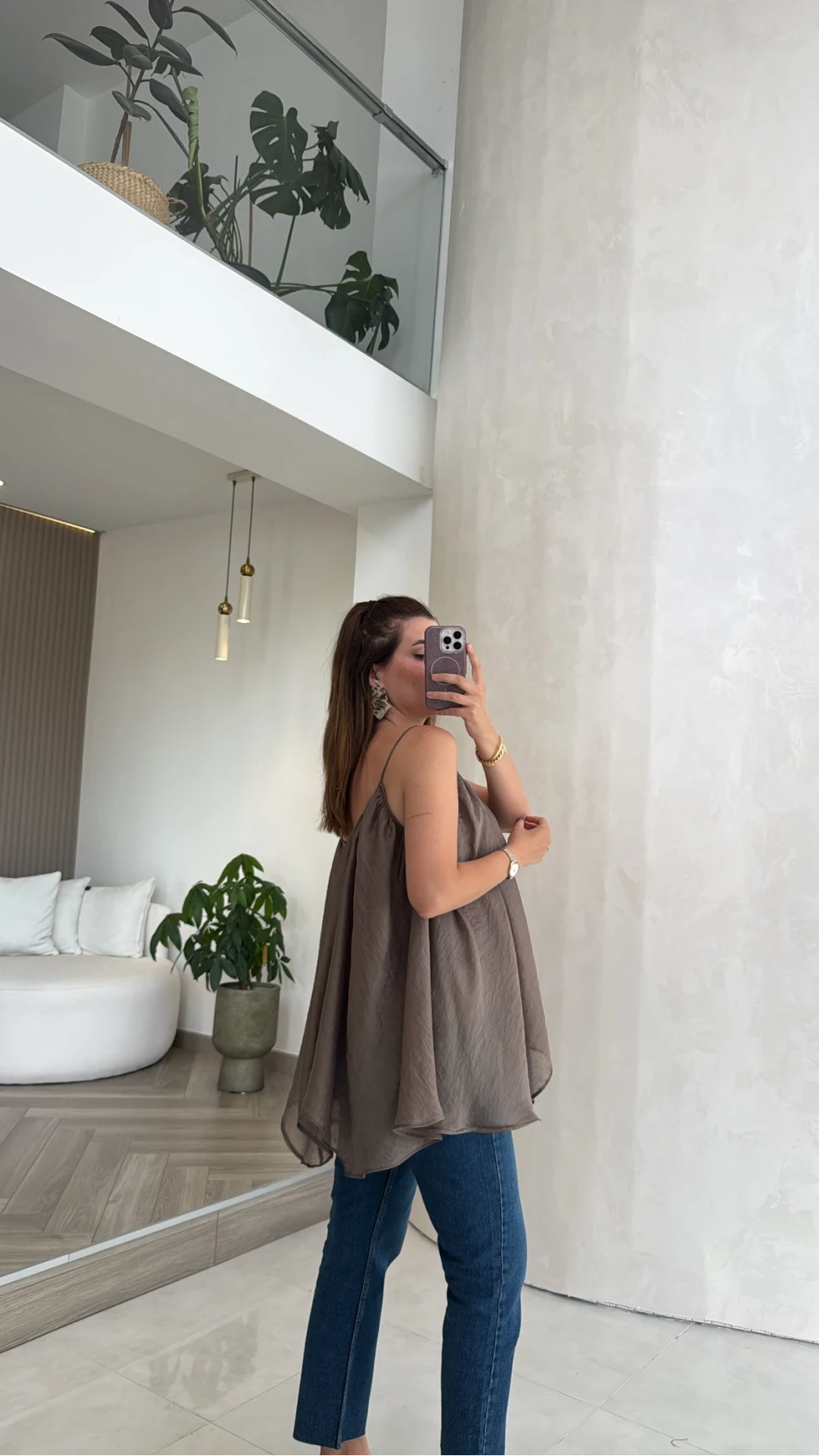Bronz Askılı Pelerin Bluz - Kod: 5090