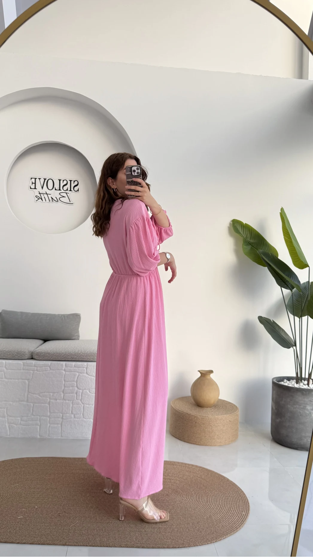 Bürümcük Maxi Boy Becca Elbise Pembe - 3036