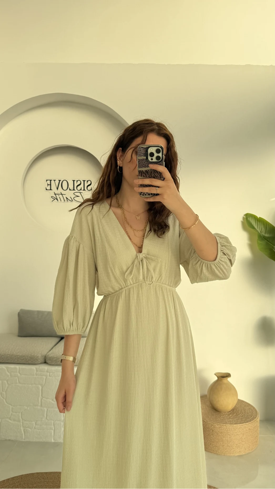 Bürümcük Maxi Boy Becca Elbise Su Yeşili - 3036