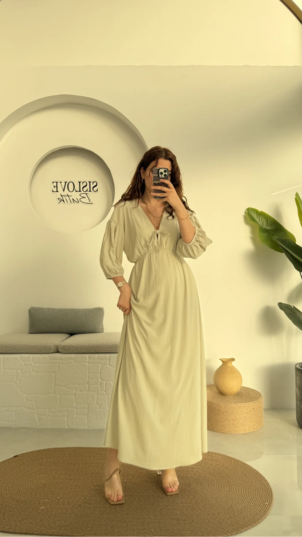 Bürümcük Maxi Boy Becca Elbise Su Yeşili - 3036