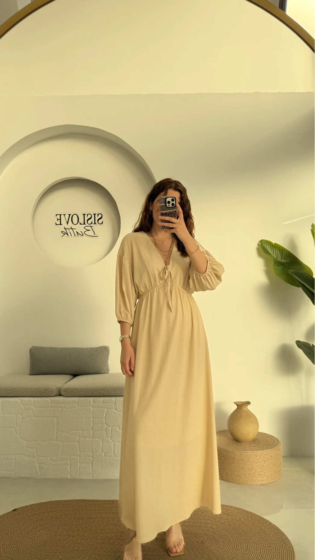 Bürümcük Maxi Boy Becca Elbise Taş - 3036