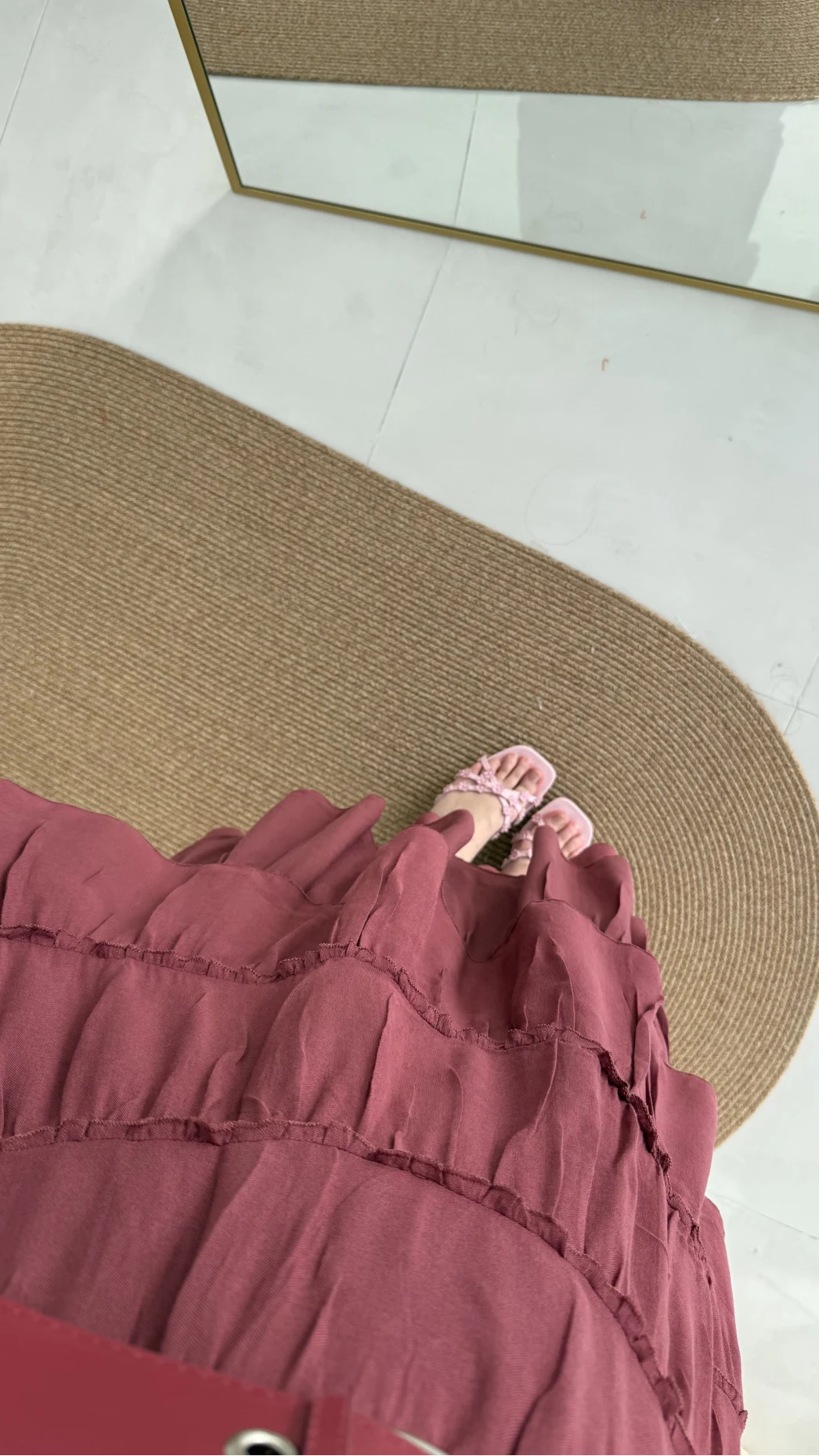 Büyük Kemerli Kat Kat Etek Gül Kurusu