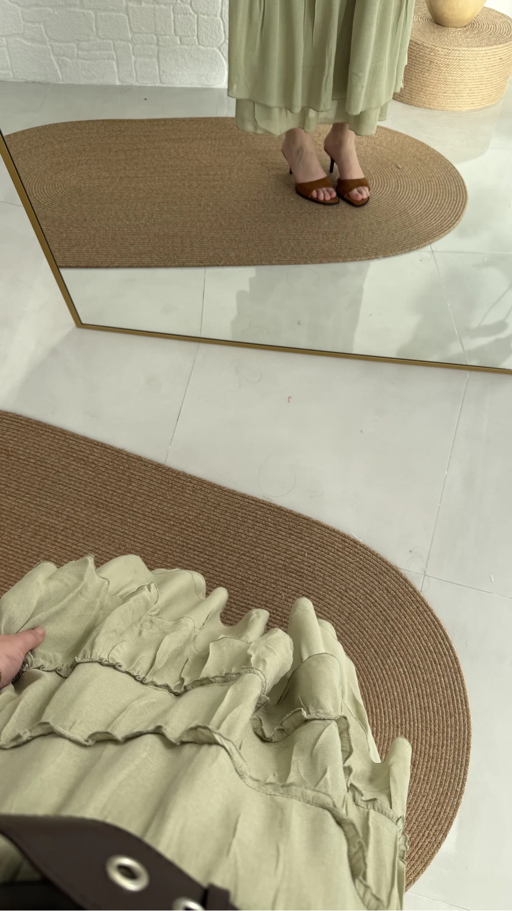 Büyük Kemerli Kat Kat Etek Haki