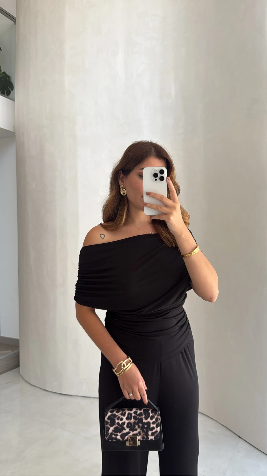 Büzgülü Bluz Pantolon Takım - Siyah - Kod: 905388