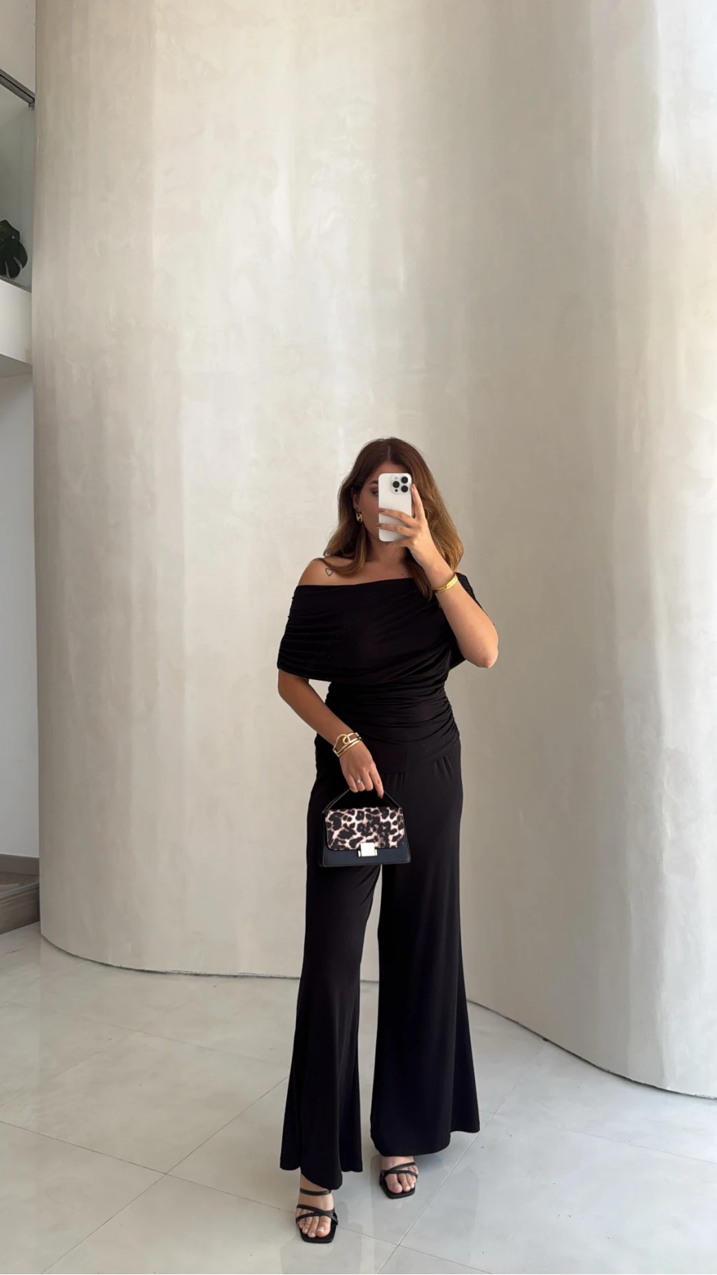 Büzgülü Bluz Pantolon Takım - Siyah - Kod: 905388