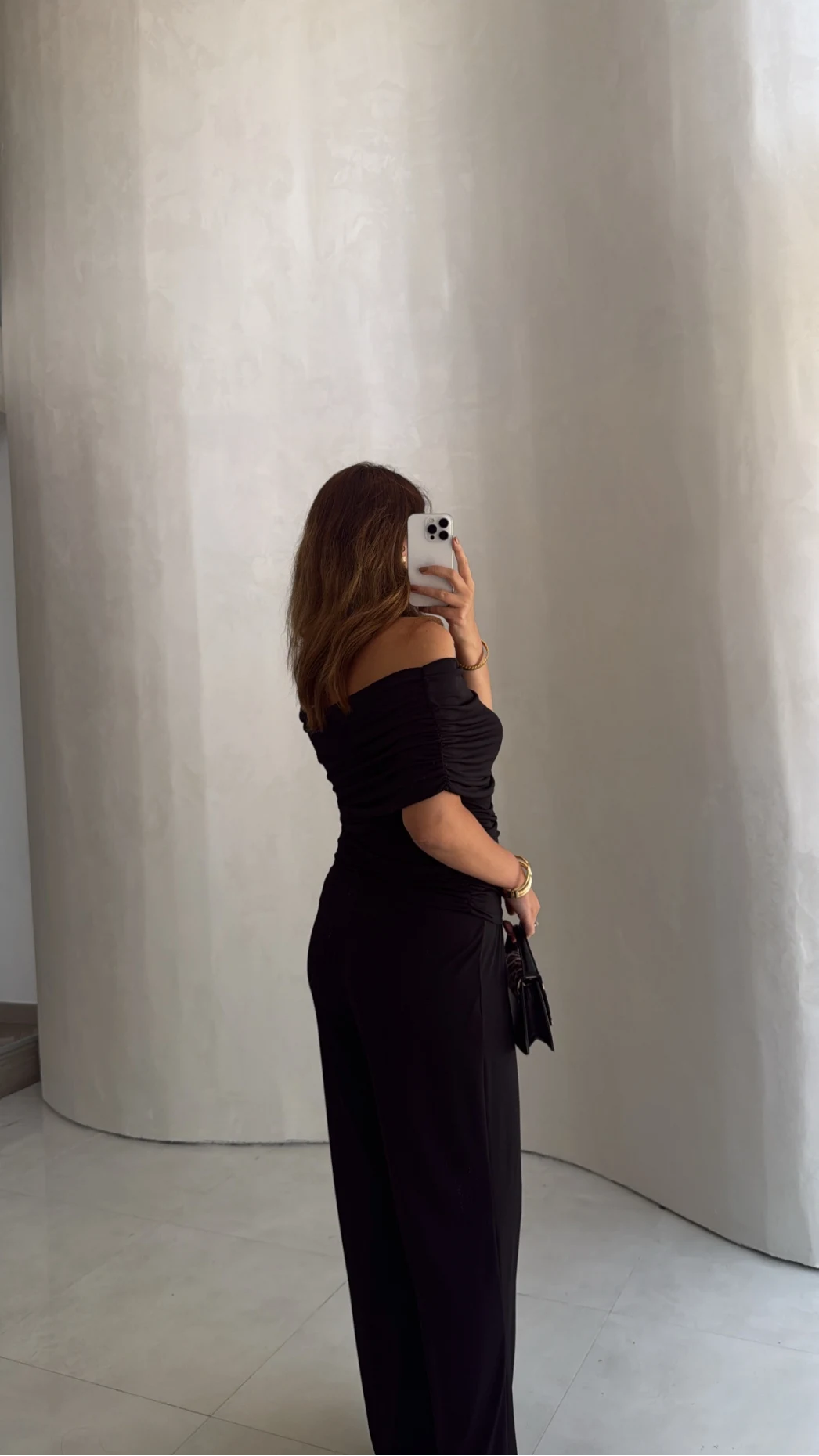Büzgülü Bluz Pantolon Takım - Siyah - Kod: 905388