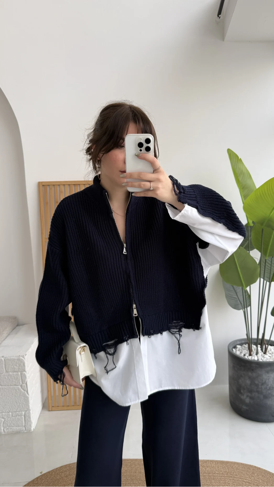 Calliope Gömlek Detay Hırka Takım - Lacivert