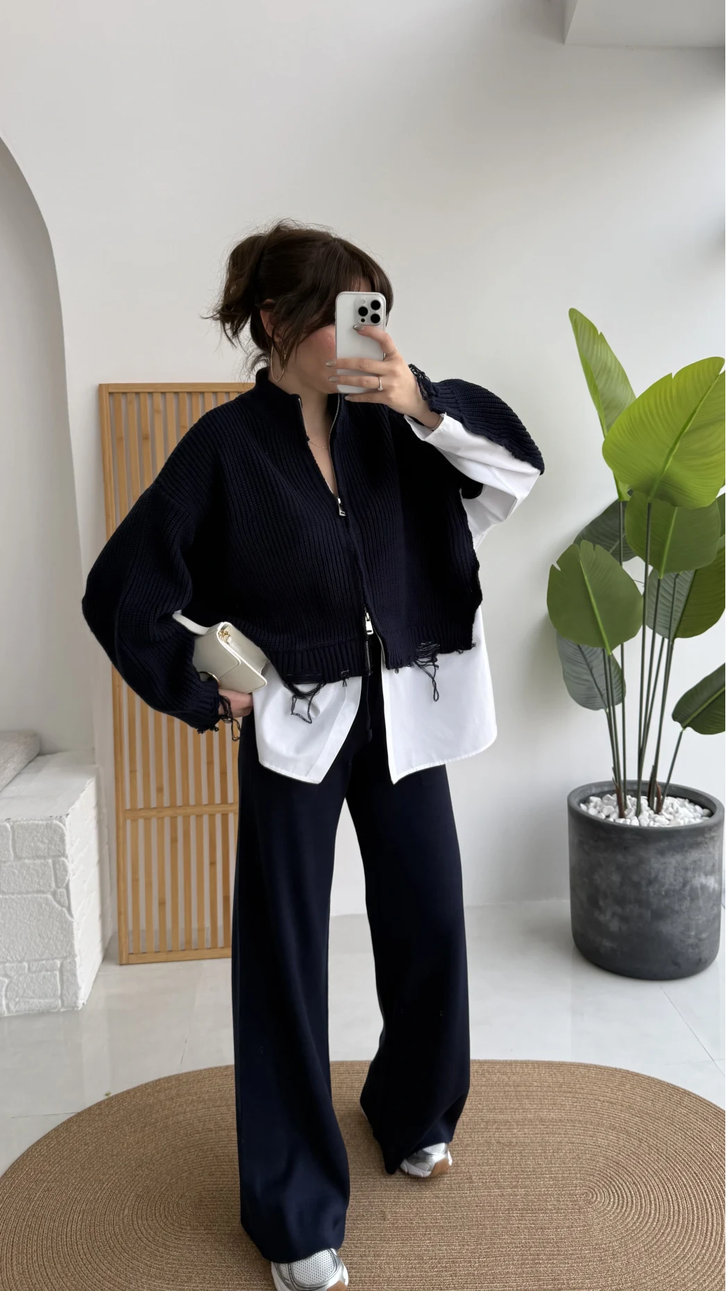 Calliope Gömlek Detay Hırka Takım - Lacivert