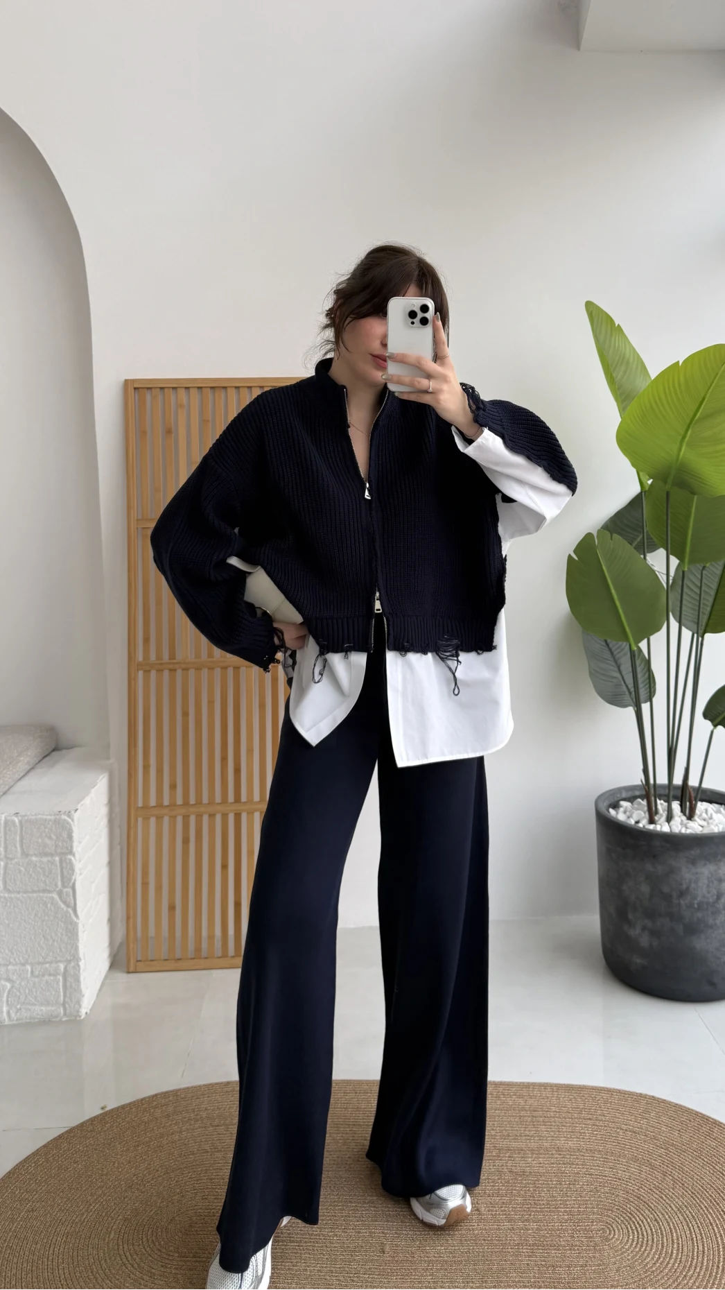 Calliope Gömlek Detay Hırka Takım - Lacivert