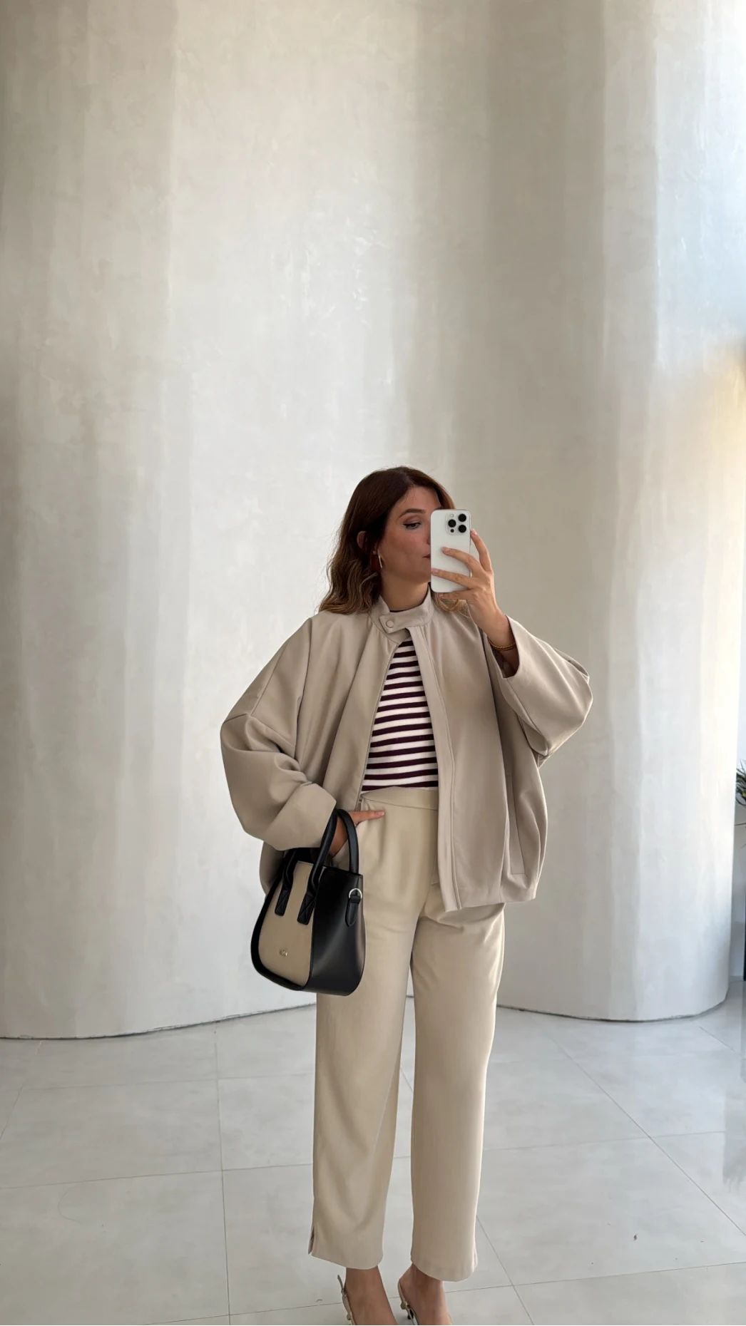 Carlotta Pileli Bomber Ceket - Taş - Kod: 7781