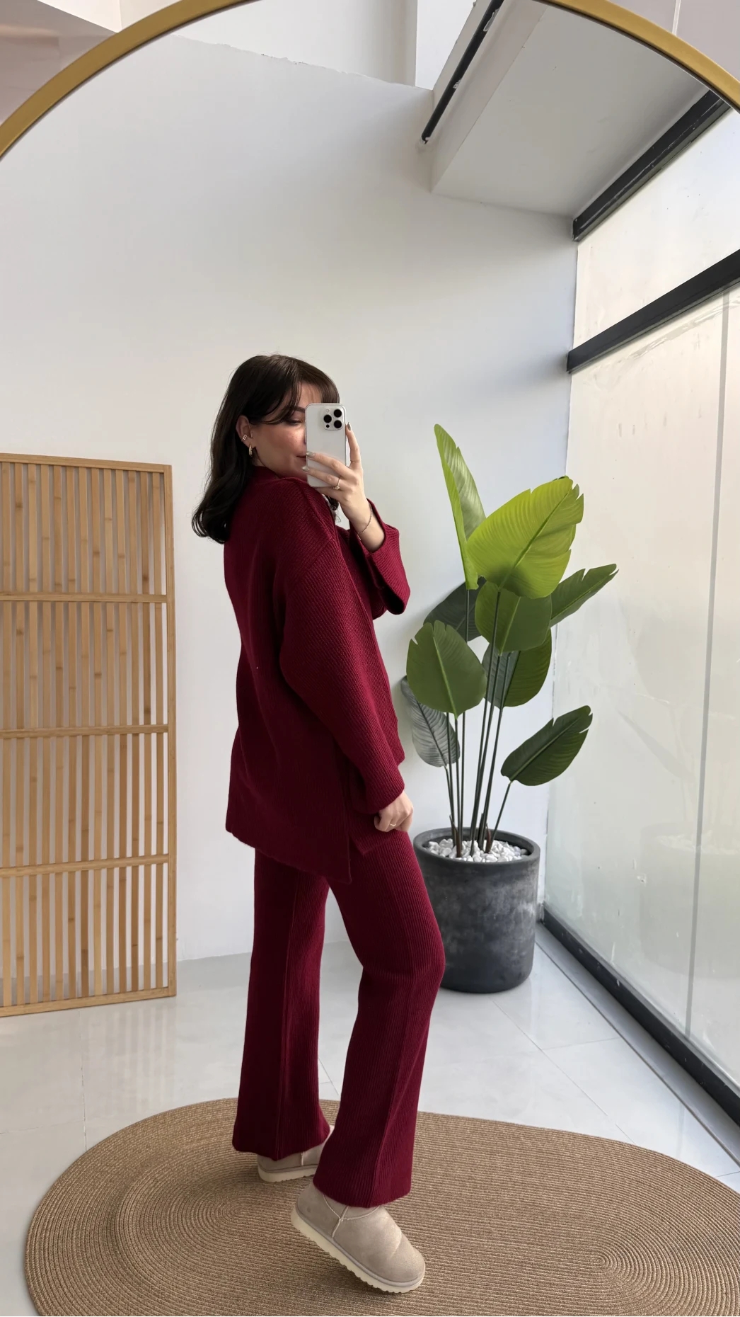 Carly Polo Yaka Triko Takım - Bordo