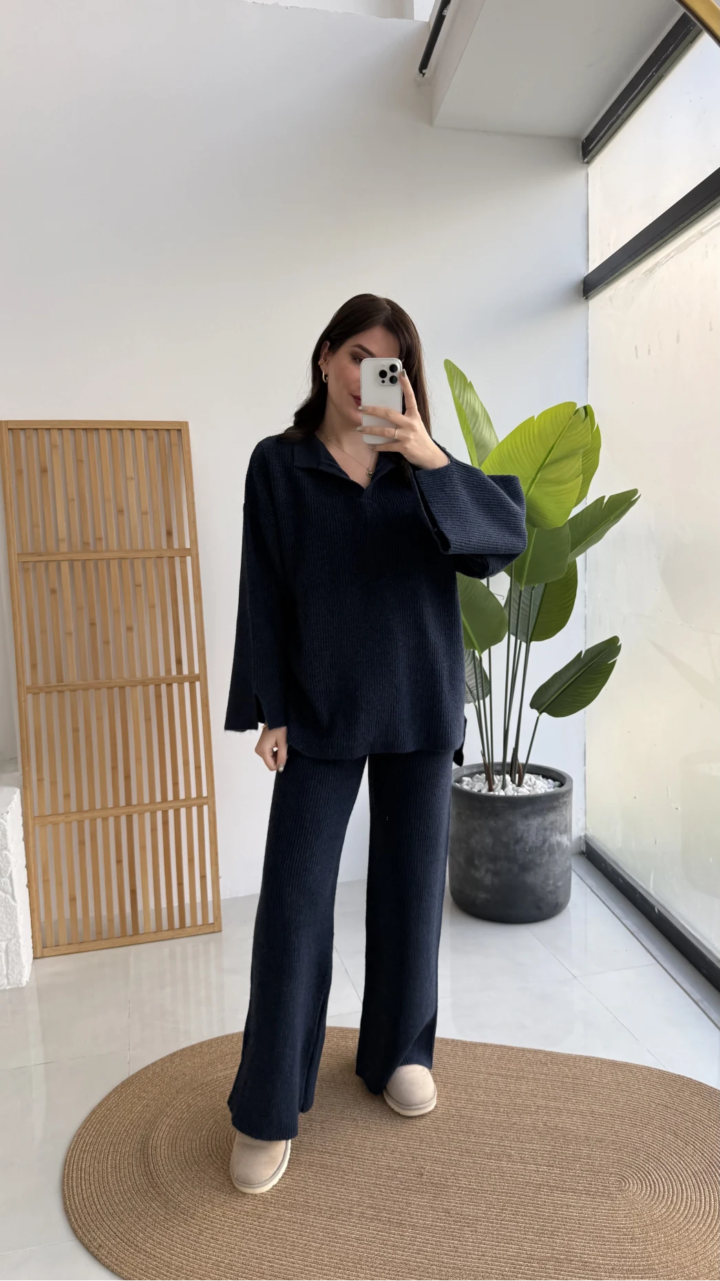 Carly Polo Yaka Triko Takım - Lacivert