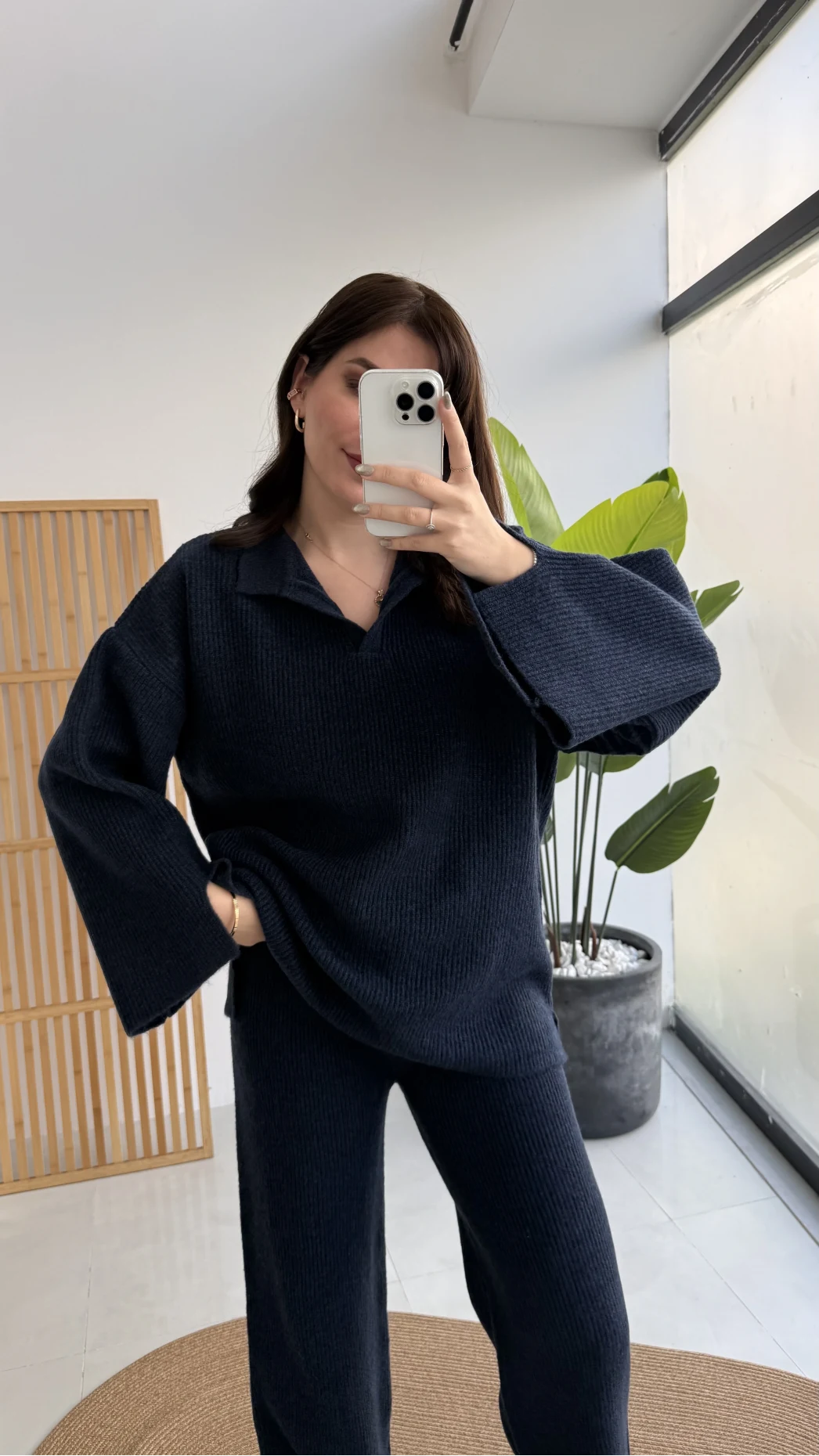 Carly Polo Yaka Triko Takım - Lacivert