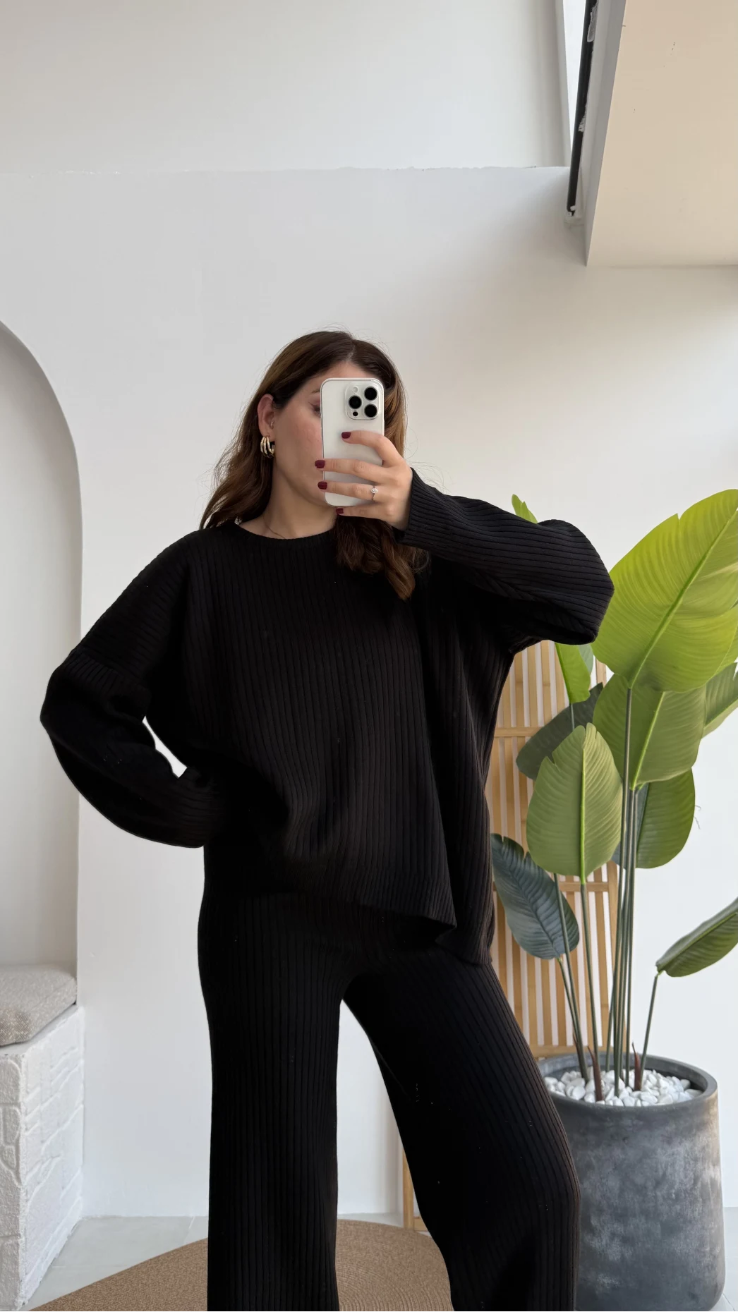 Caroline Triko Takım - Siyah - Kod: 7207