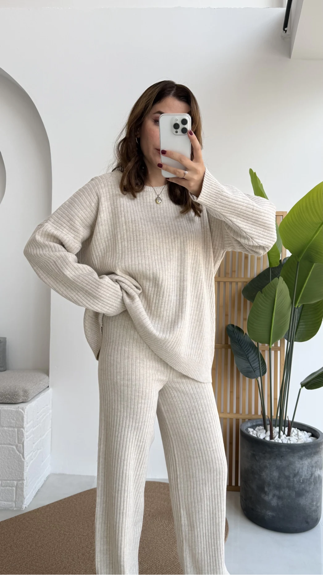 Caroline Triko Takım - Taş - Kod: 7207