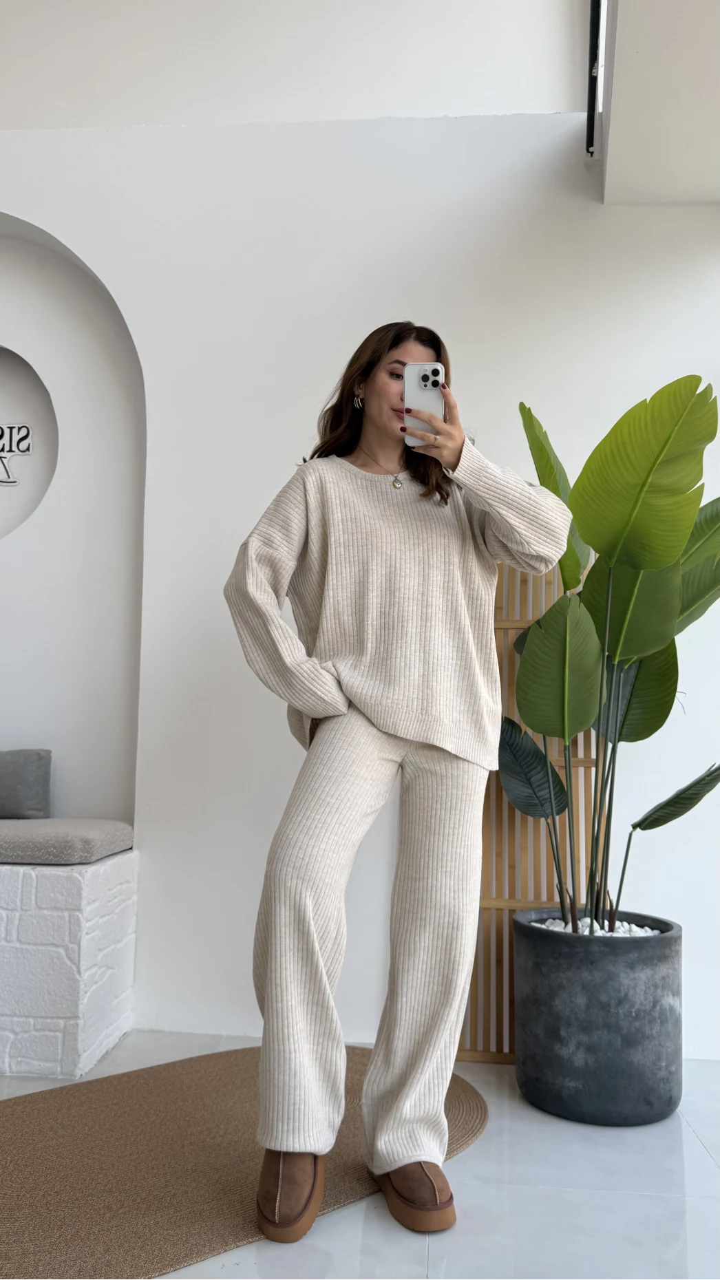 Caroline Triko Takım - Taş - Kod: 7207