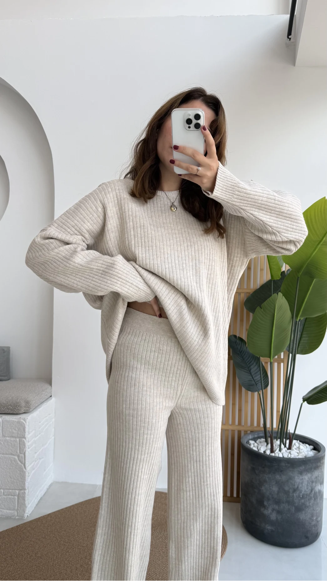 Caroline Triko Takım - Taş - Kod: 7207