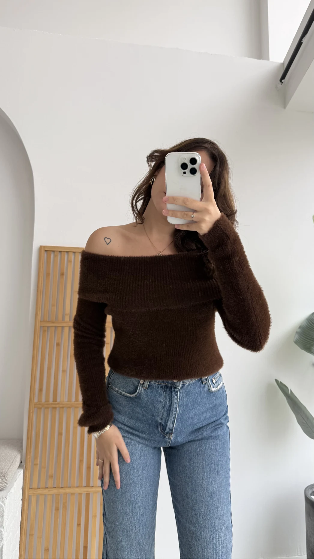 Caterina Madonna Yaka Kazak Acı Kahve Kod: 25040