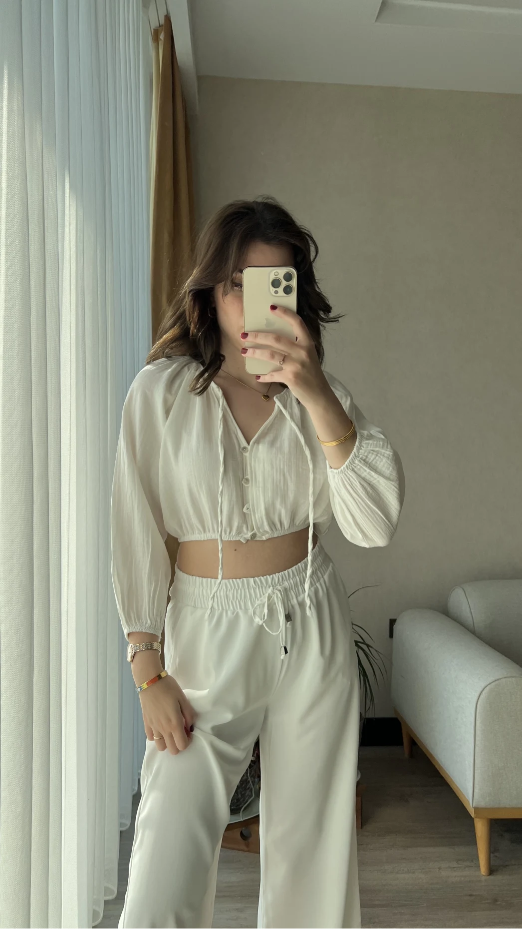 Cedriic Beli Lastikli Bluz