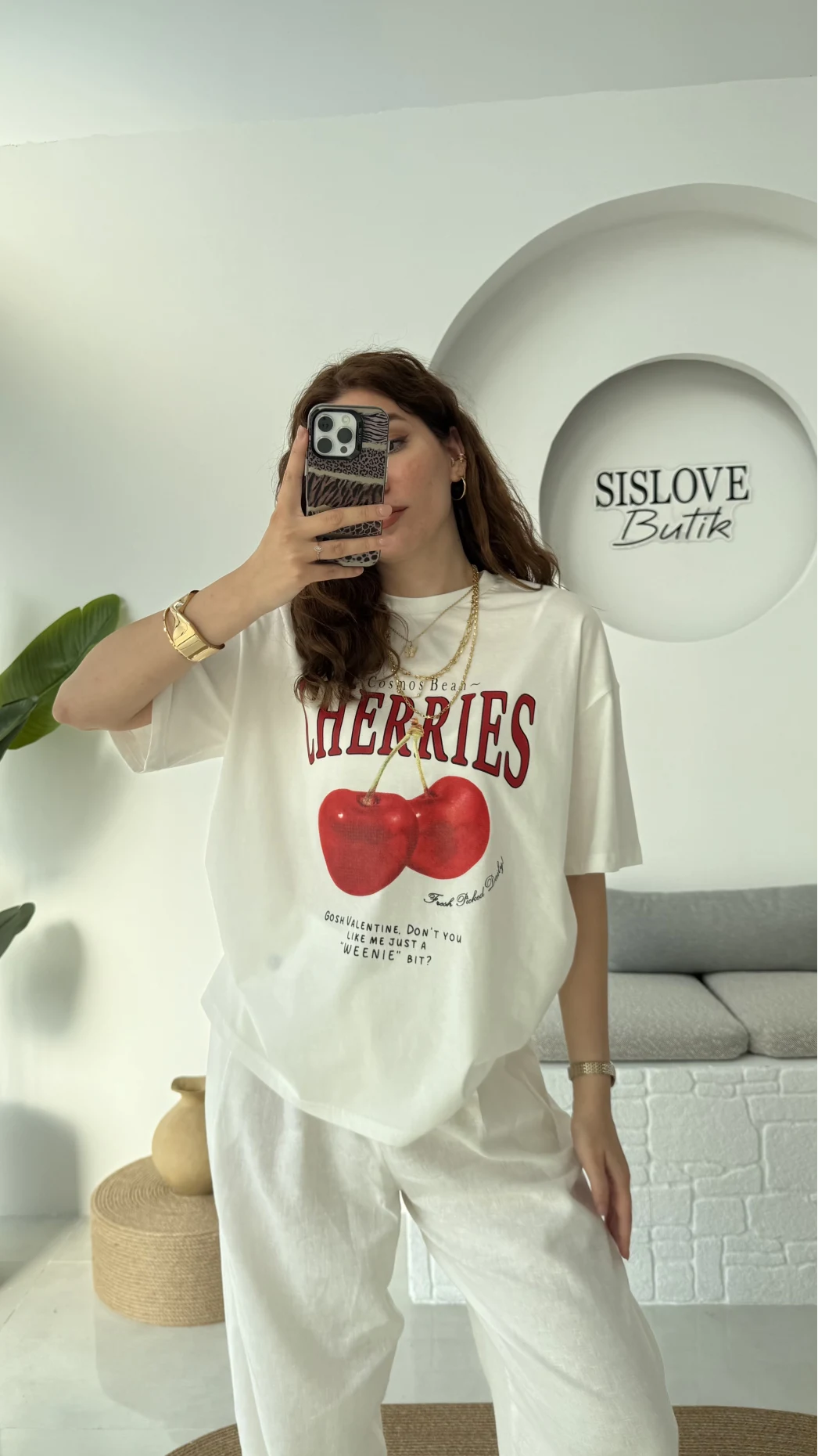 Cherry Baskılı T-shirt - 00350