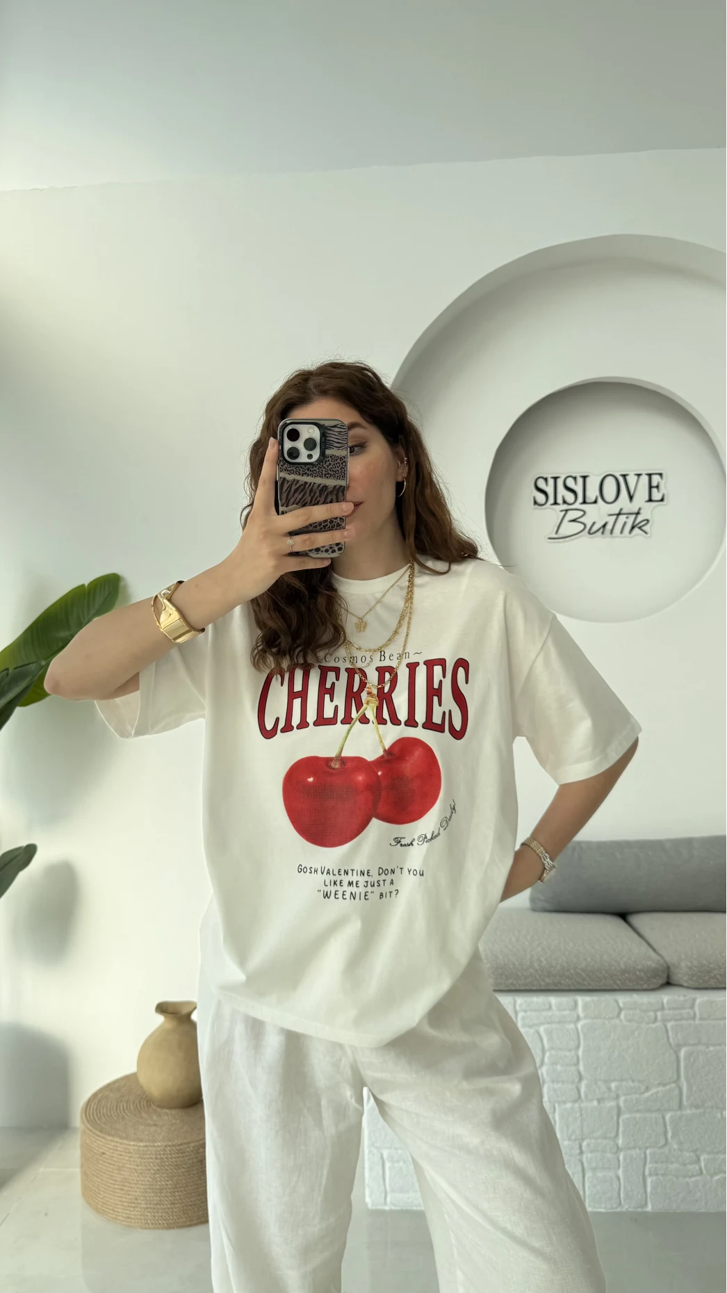 Cherry Baskılı T-shirt - 00350