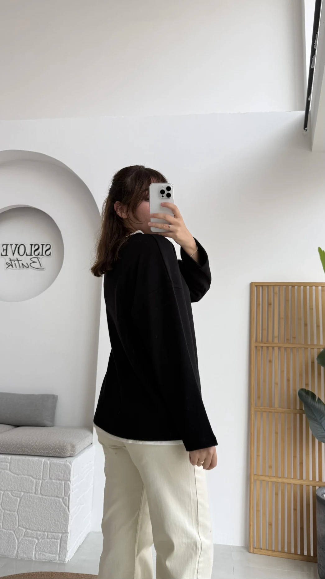 Çift Katman Görünümlü Sweat - Siyah - Kod: 1052