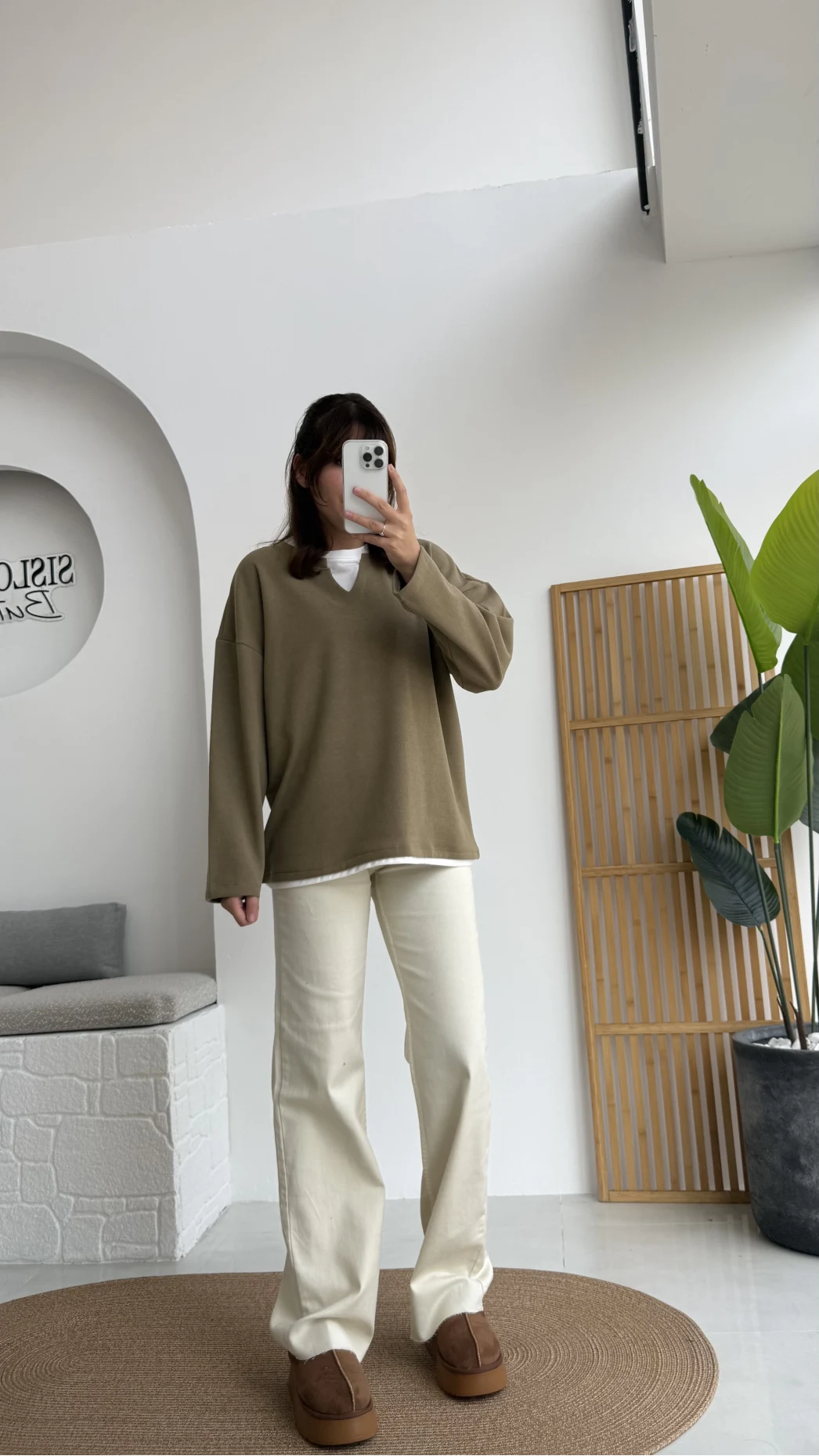 Çift Katman Görünümlü Sweat - Toprak - Kod: 1052