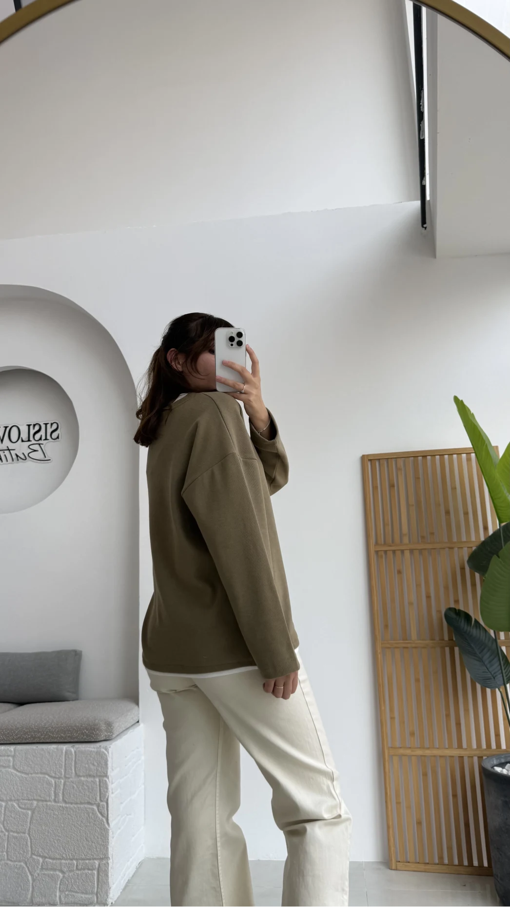 Çift Katman Görünümlü Sweat - Toprak - Kod: 1052