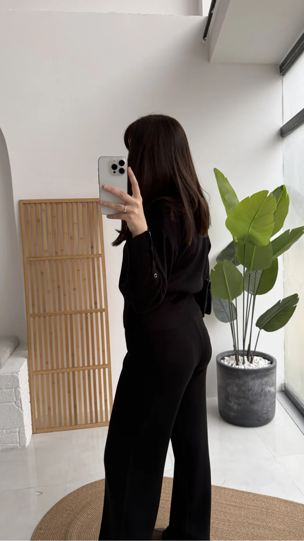 Çıt Çıt Düğme Detay Triko Takım - Siyah