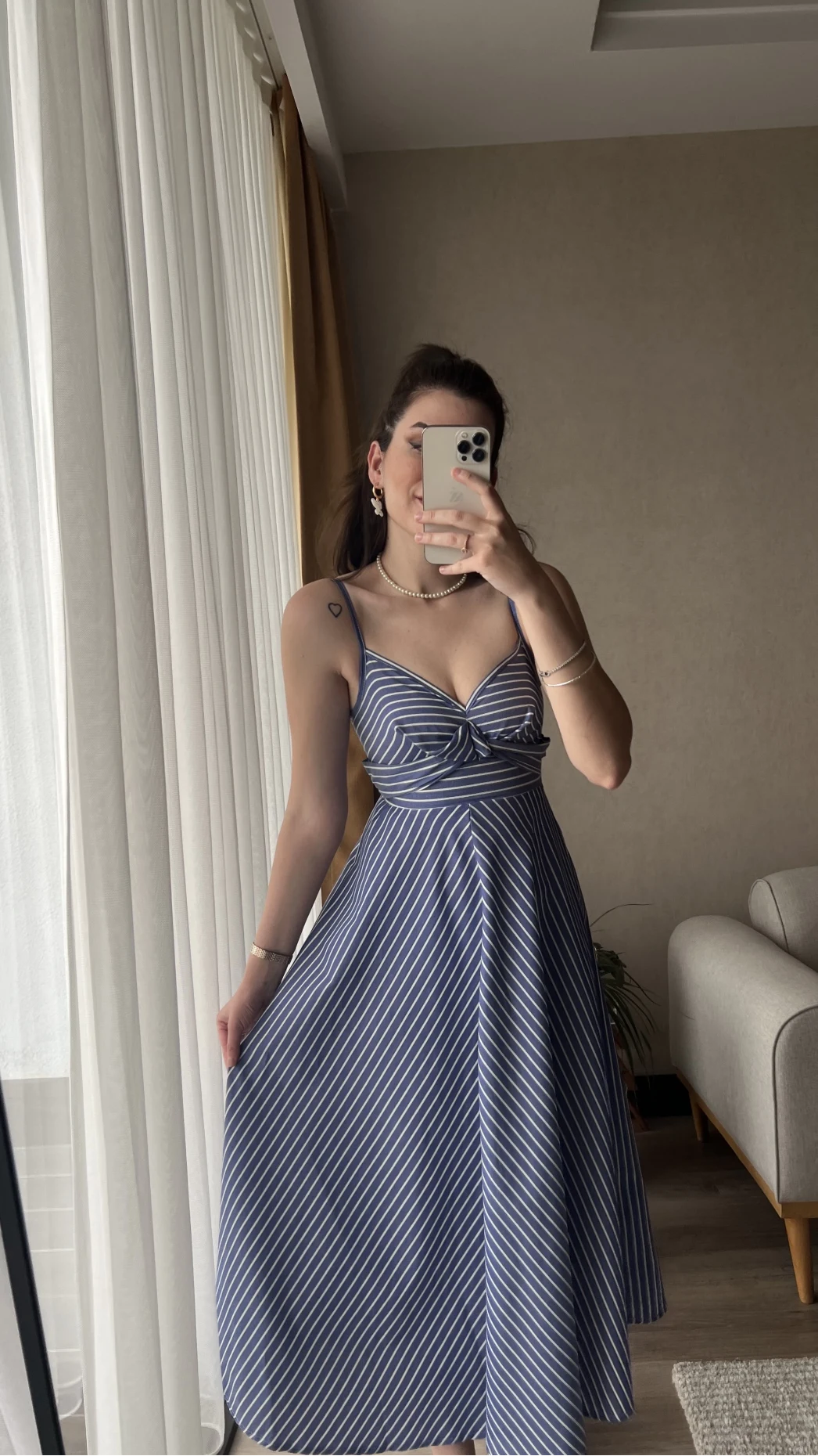 Çizgili Mavi Elbise