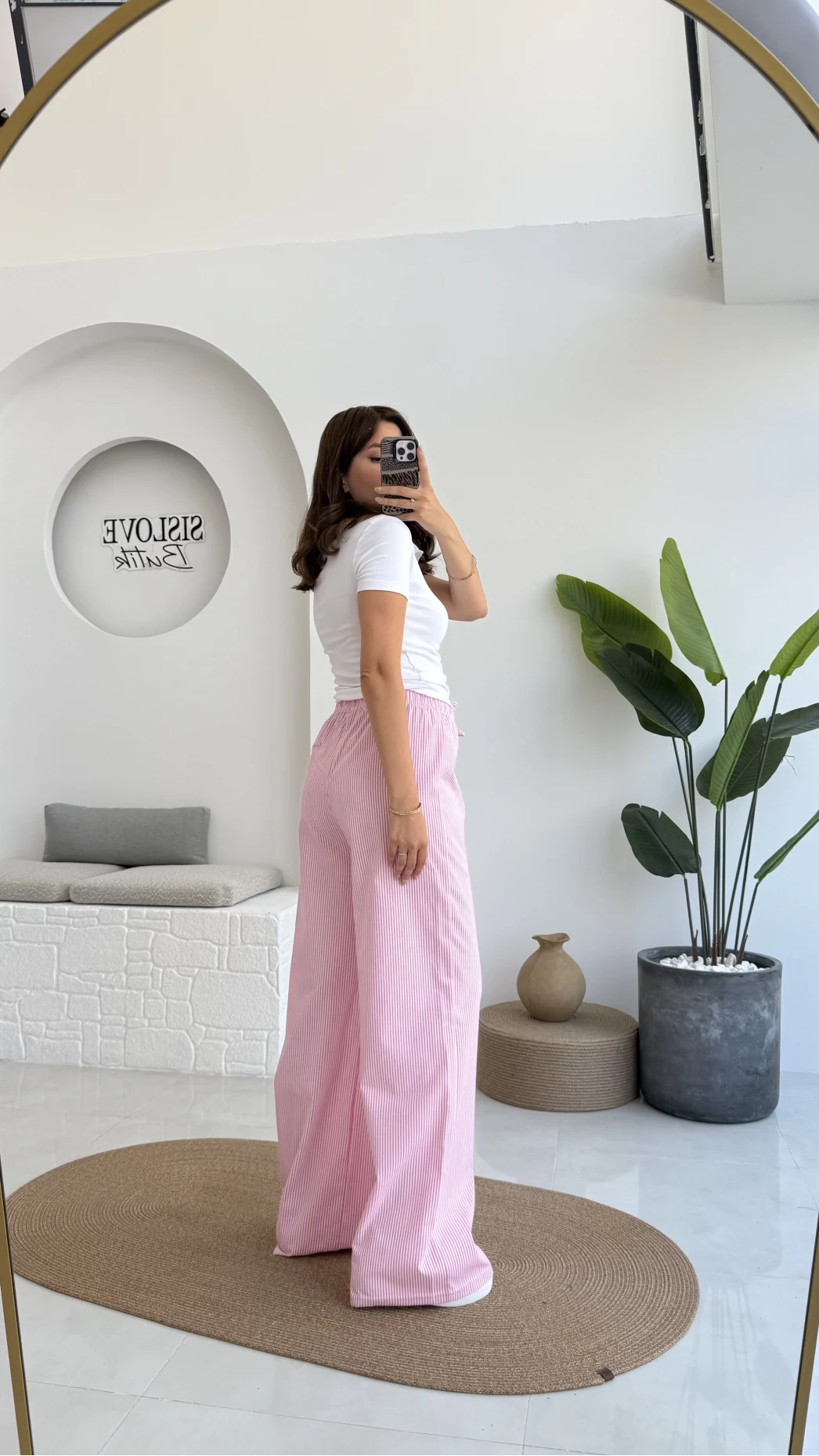 Çizgili Pembe Pantolon