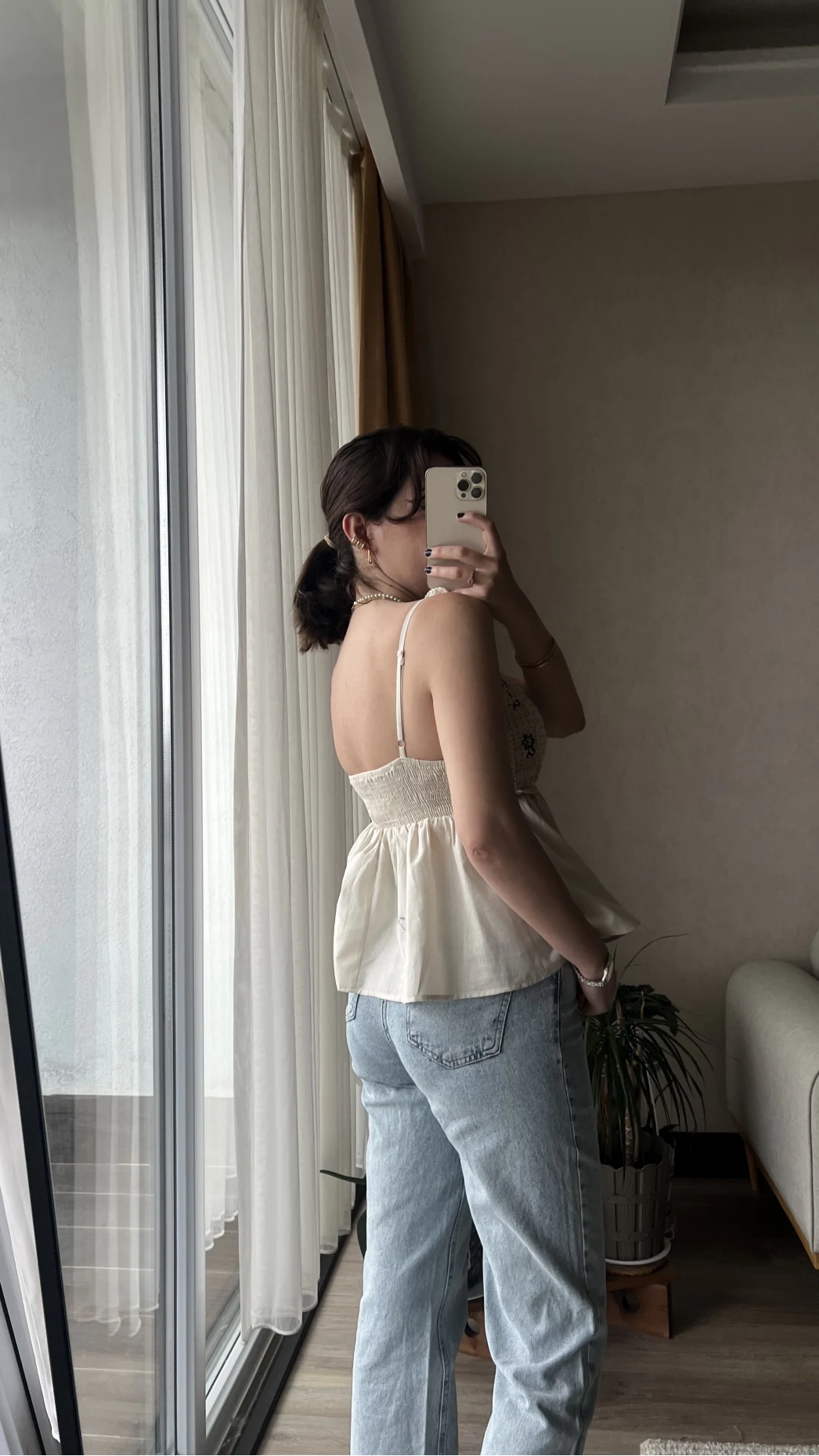 Clare Keten Örgü Askılı Bluz