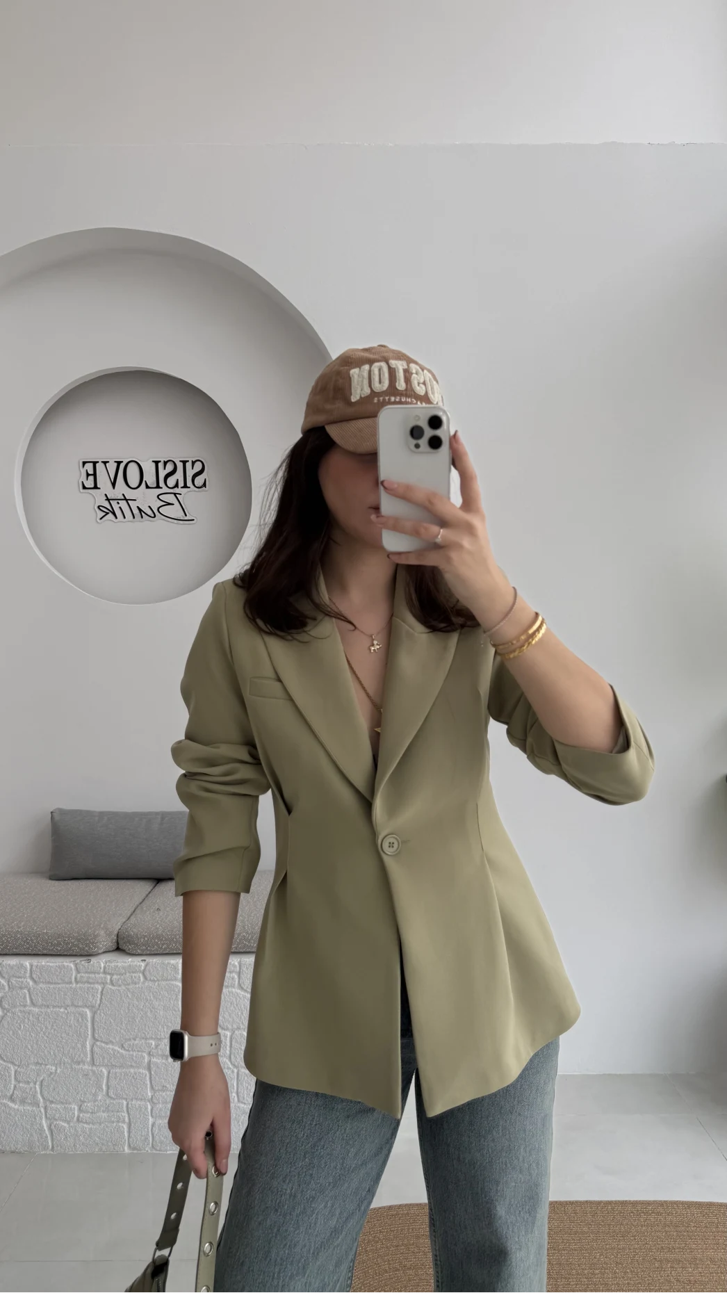 Clarıssa Pileli Tek Düğmeli Blazer Ceket - Mint - Kod: 4157