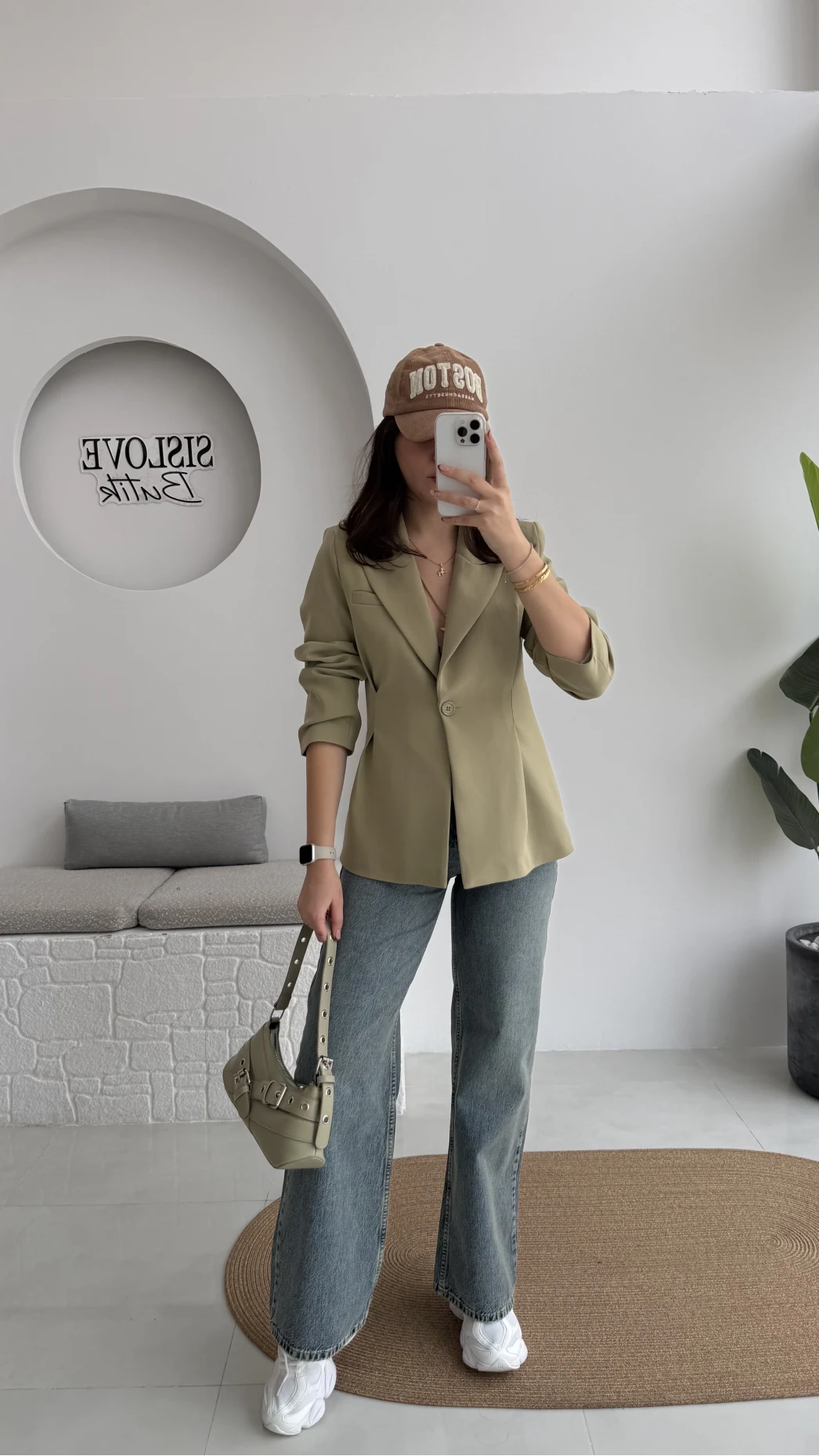 Clarıssa Pileli Tek Düğmeli Blazer Ceket - Mint - Kod: 4157