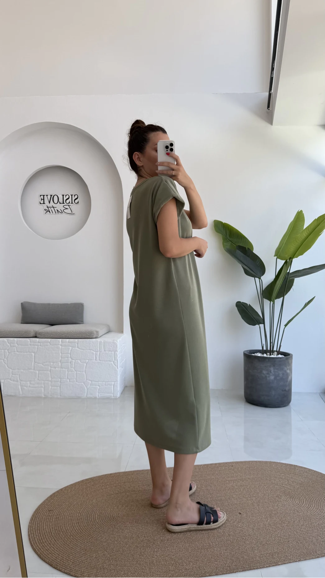 Clover Vatkalı Elbise - Yeşil