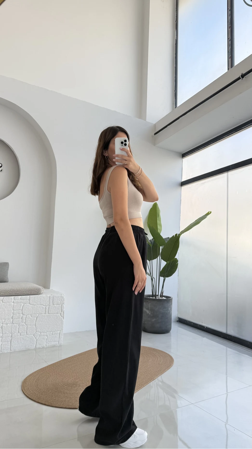 Colorado Beli Lastikli Gabardin Palazzo Pantolon - Siyah