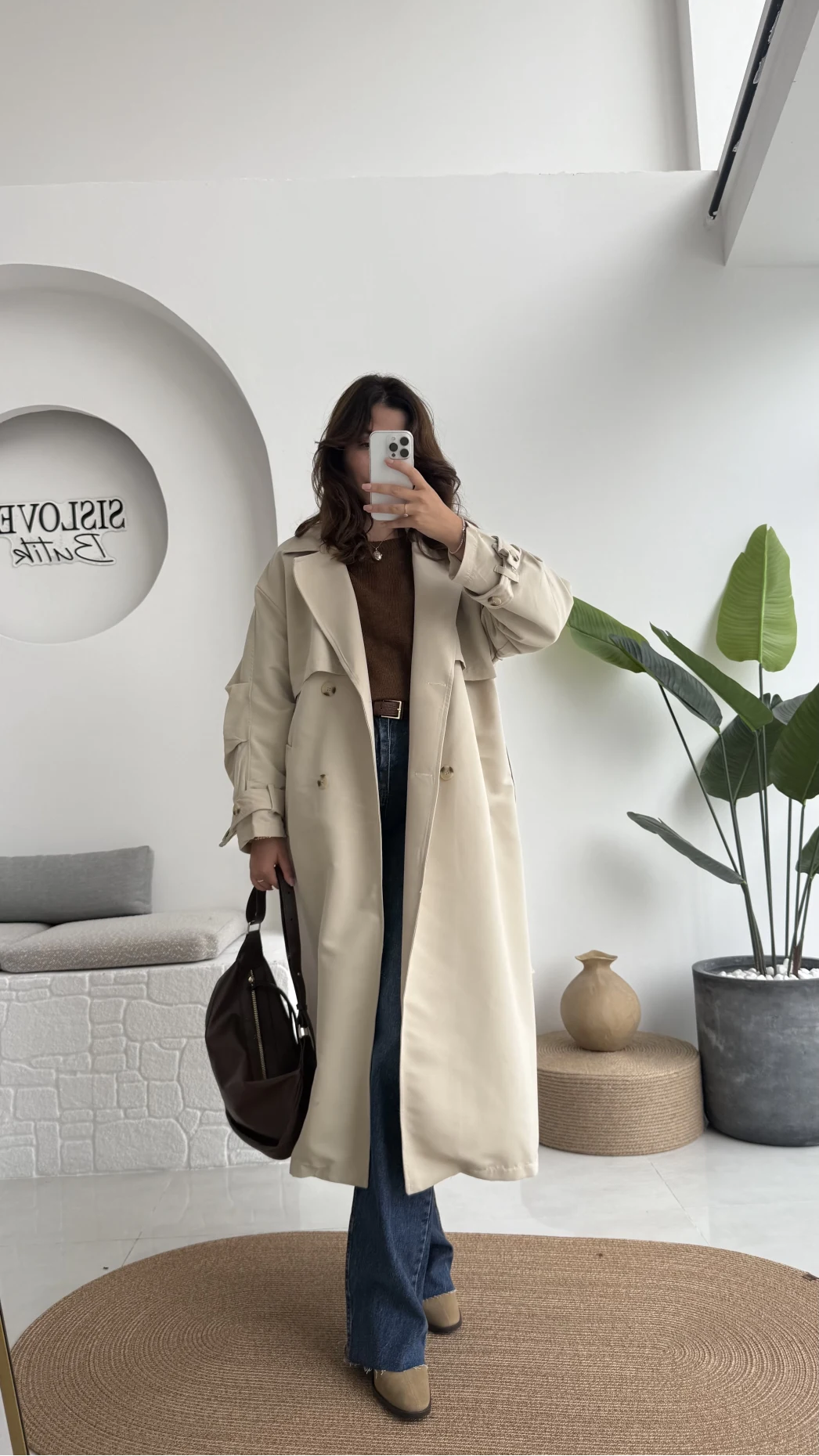 Cool Kuşaklı Cepli Trençkot Açık Taş Kod: 9419